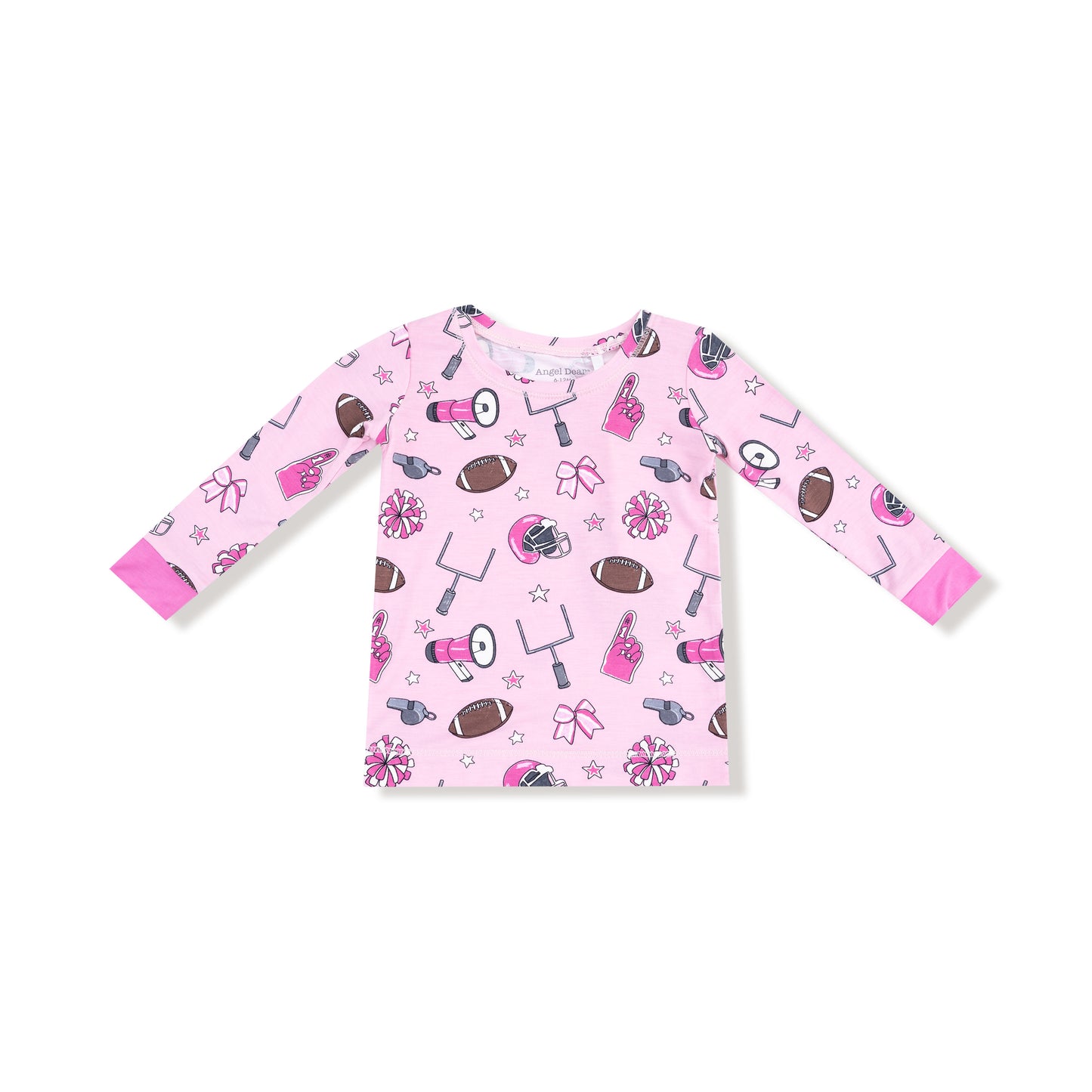 Long Sleeve Loungewear Set in our  Game Day - Pink print from Angel Dear