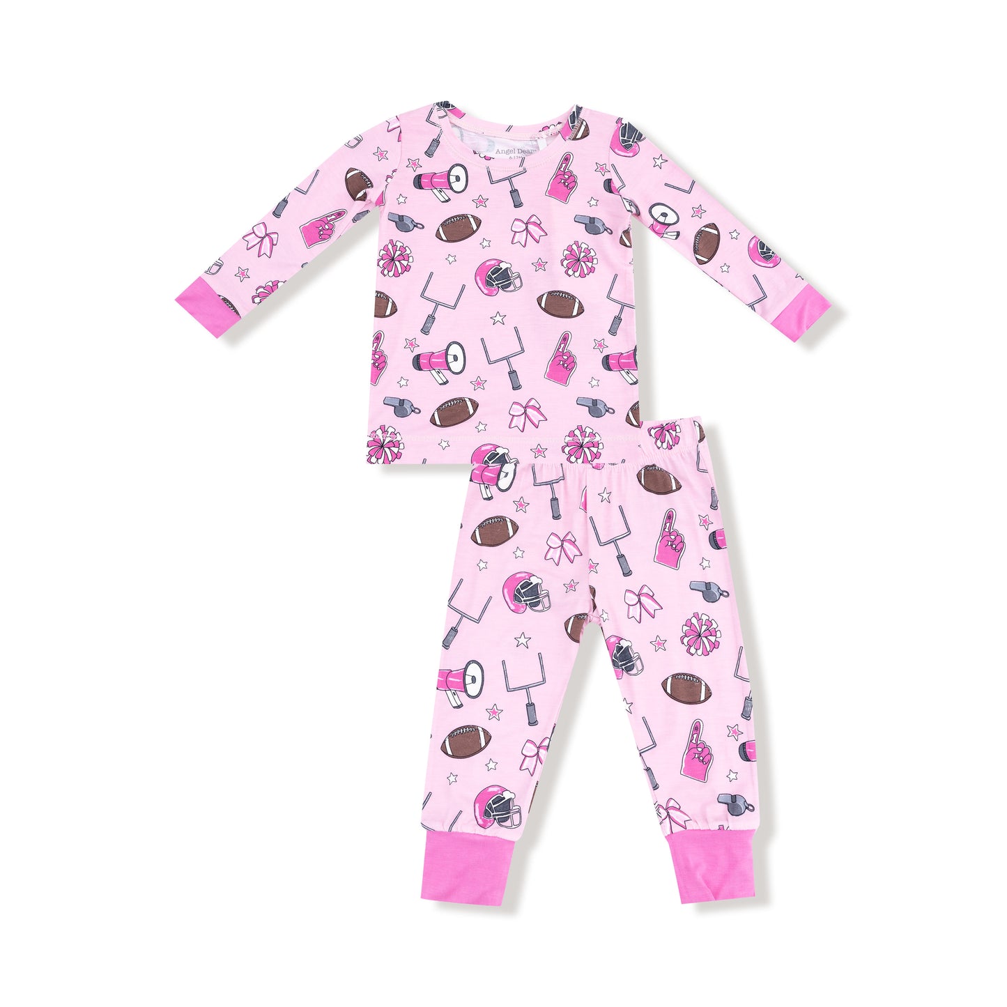Long Sleeve Loungewear Set in our  Game Day - Pink print from Angel Dear