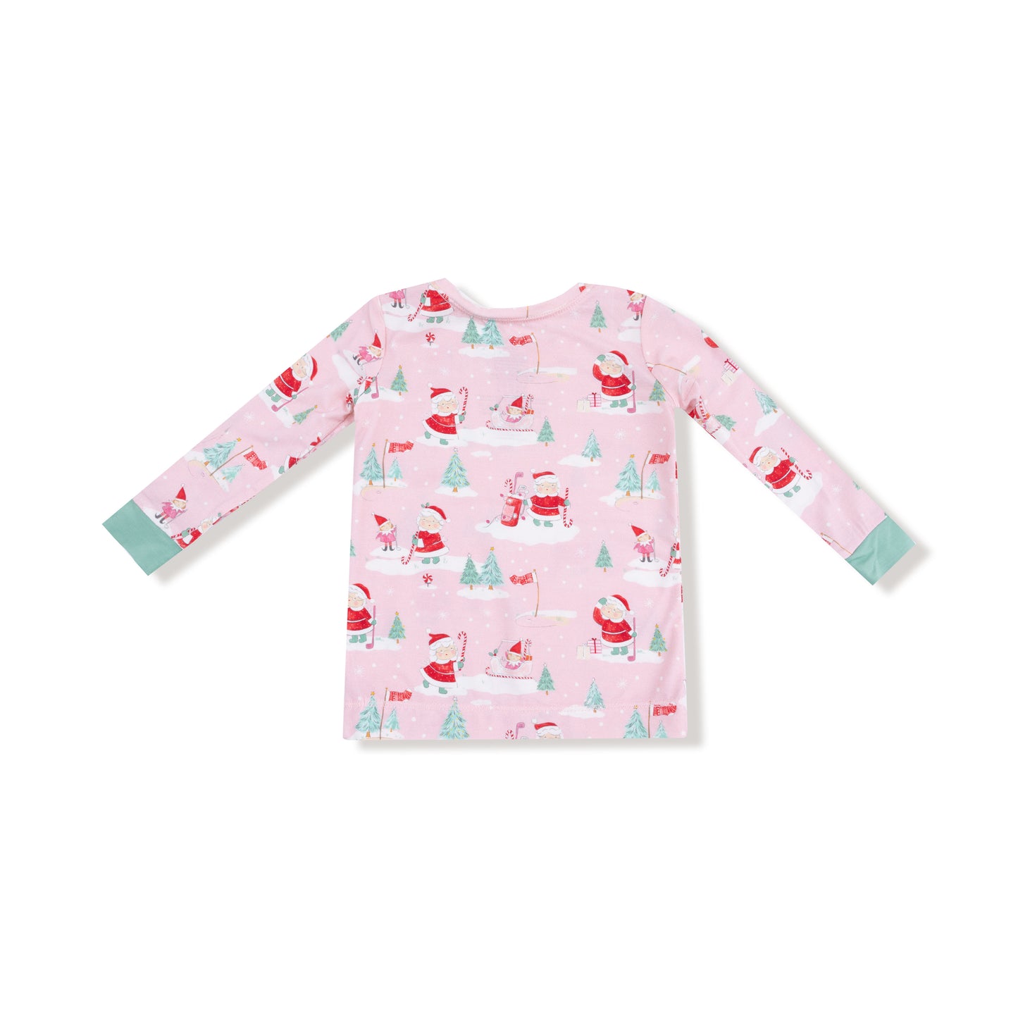 Long Sleeve Loungewear Set in our  Golfing Mrs. Claus and Elves print from Angel Dear
