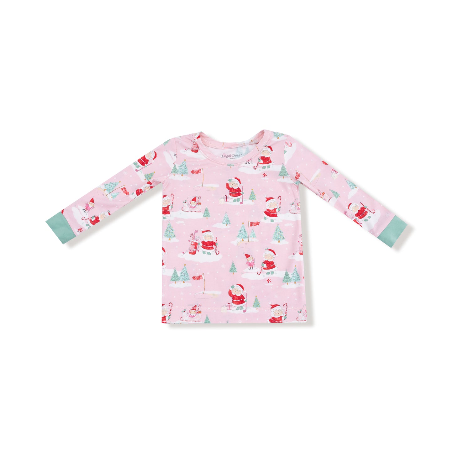 Long Sleeve Loungewear Set in our  Golfing Mrs. Claus and Elves print from Angel Dear