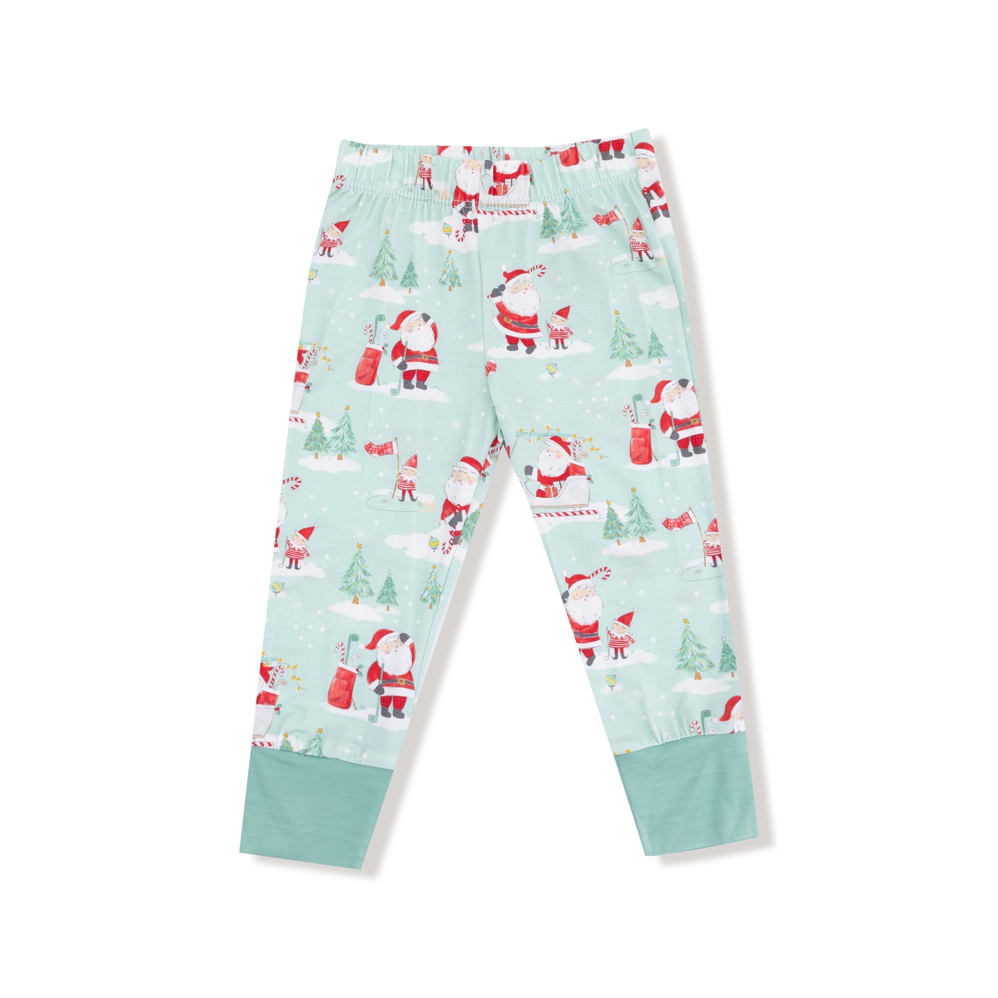 Long Sleeve Loungewear Set in our  Golfing Santa and Elves print from Angel Dear