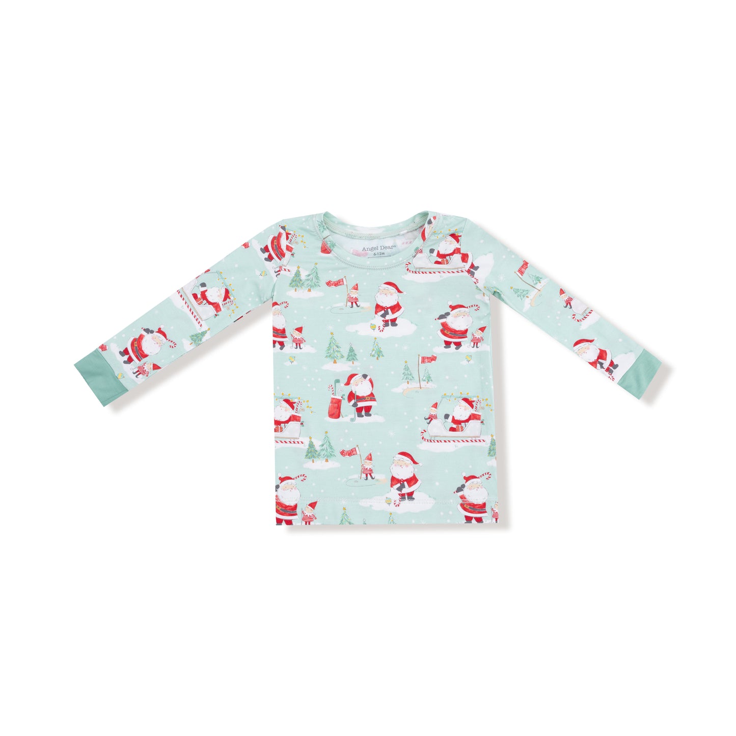 Long Sleeve Loungewear Set in our  Golfing Santa and Elves print from Angel Dear