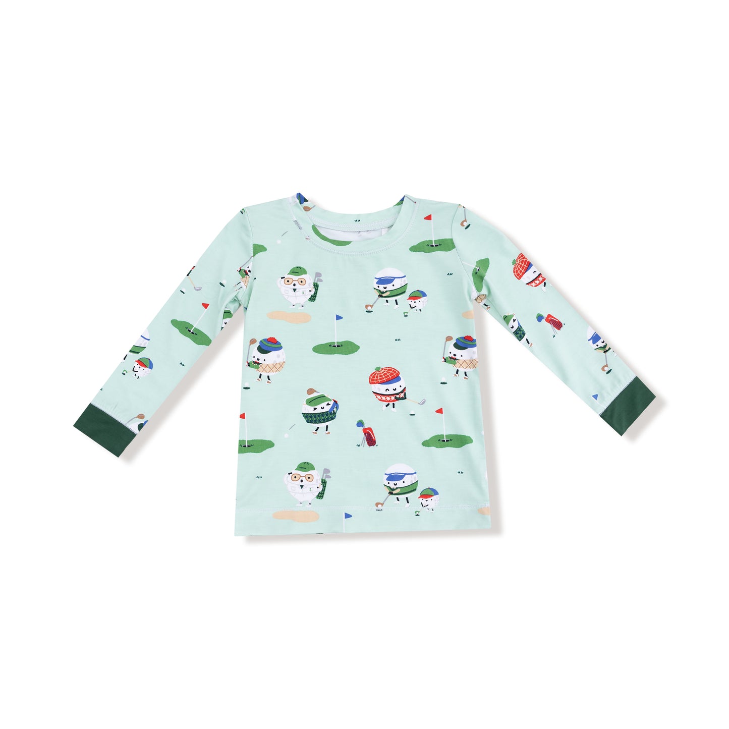 Long Sleeve Loungewear Set in our  Golf Pros - Green print from Angel Dear