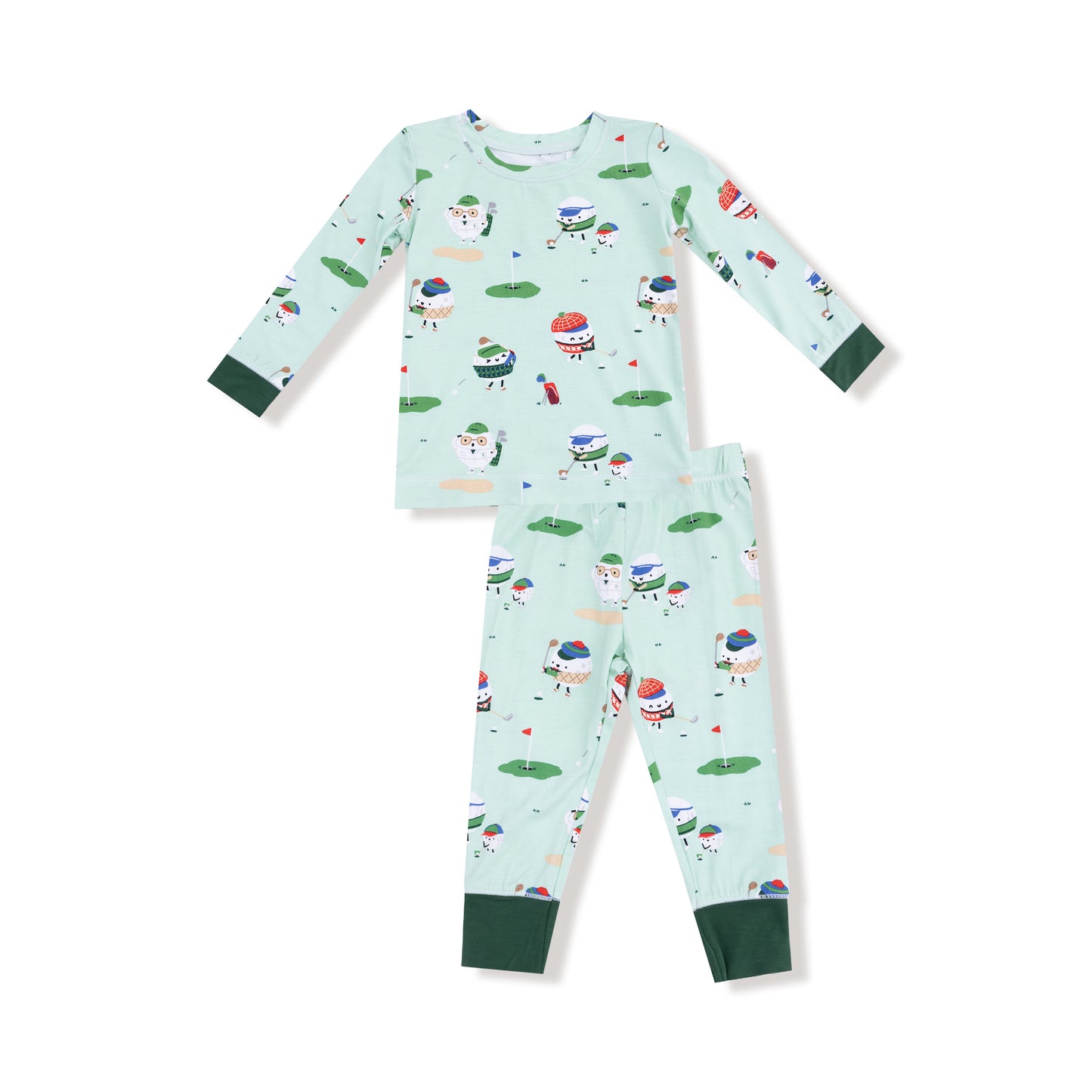 Long Sleeve Loungewear Set in our  Golf Pros - Green print from Angel Dear