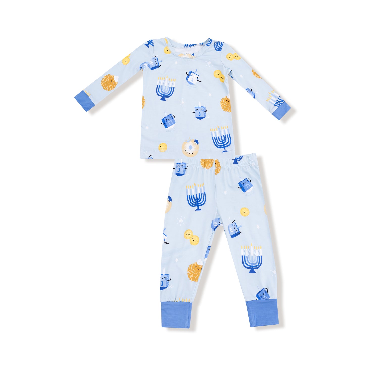 Long Sleeve Loungewear Set in our  Hanukkah - Blue print from Angel Dear