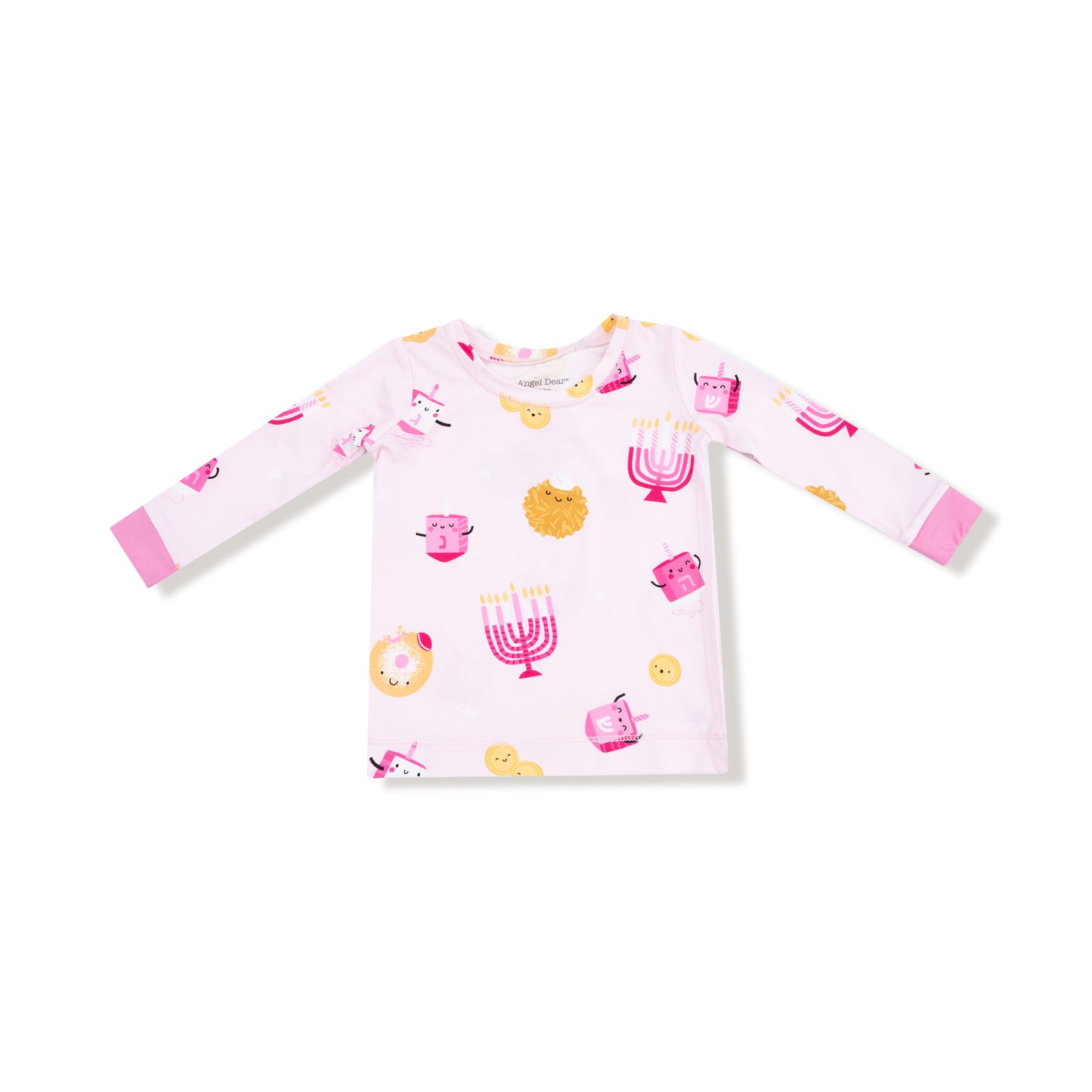 Long Sleeve Loungewear Set in our  Hanukkah - Pink print from Angel Dear