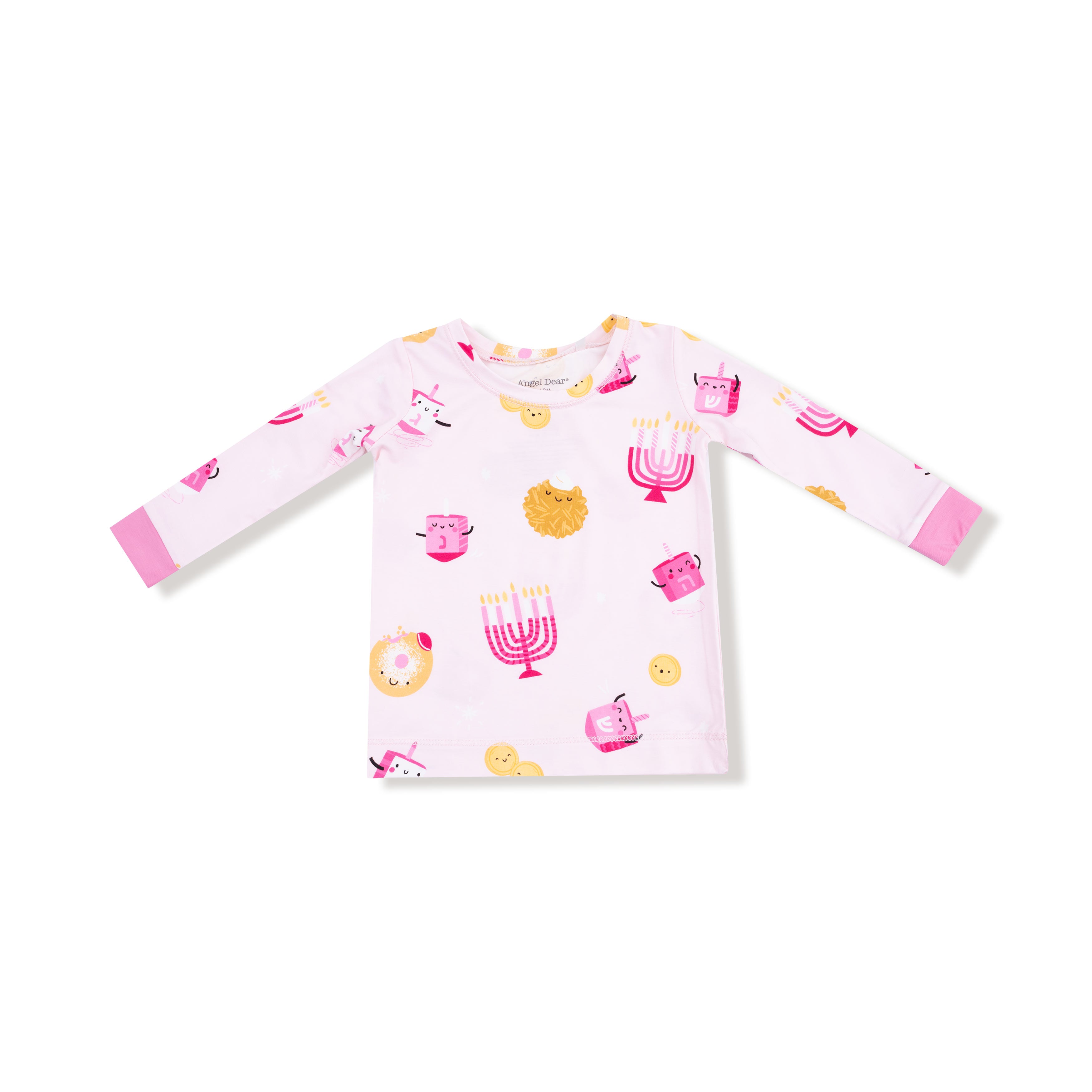 Long Sleeve Loungewear Set in our  Hanukkah - Pink print from Angel Dear