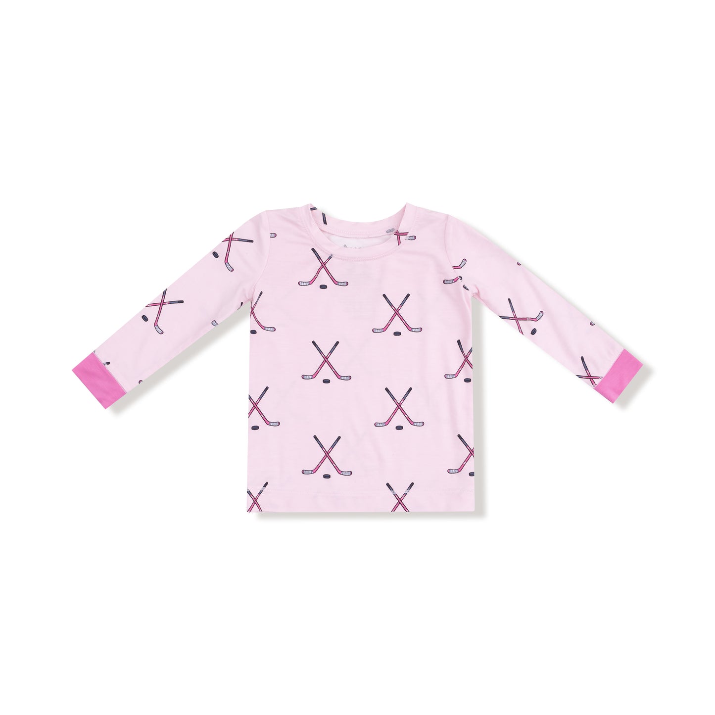 Long Sleeve Loungewear Set in our  Hockey - Pink print from Angel Dear