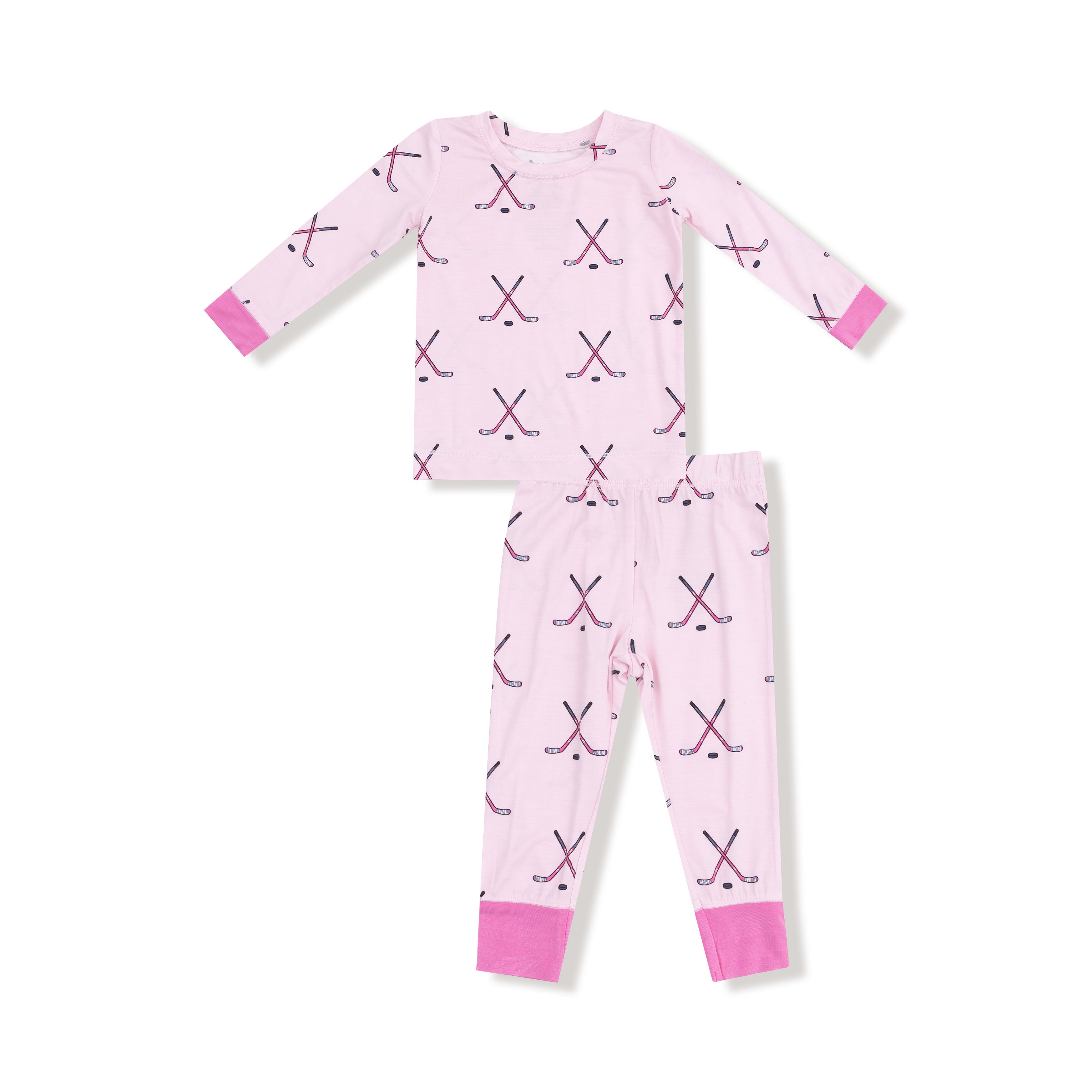 Long Sleeve Loungewear Set in our  Hockey - Pink print from Angel Dear