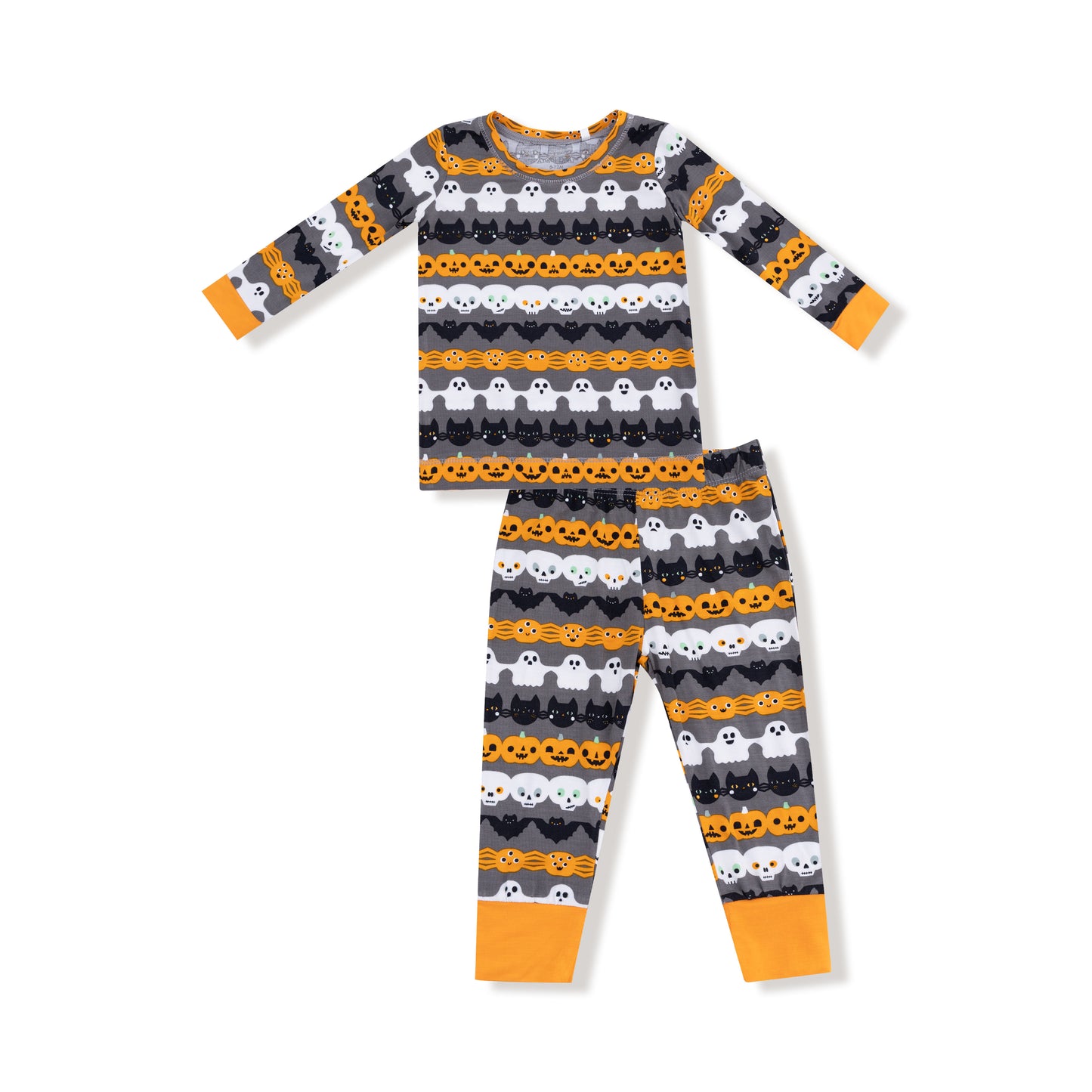 Long Sleeve Loungewear Set in our  Halloween Paper Garland Glow In The Dark print from Angel Dear