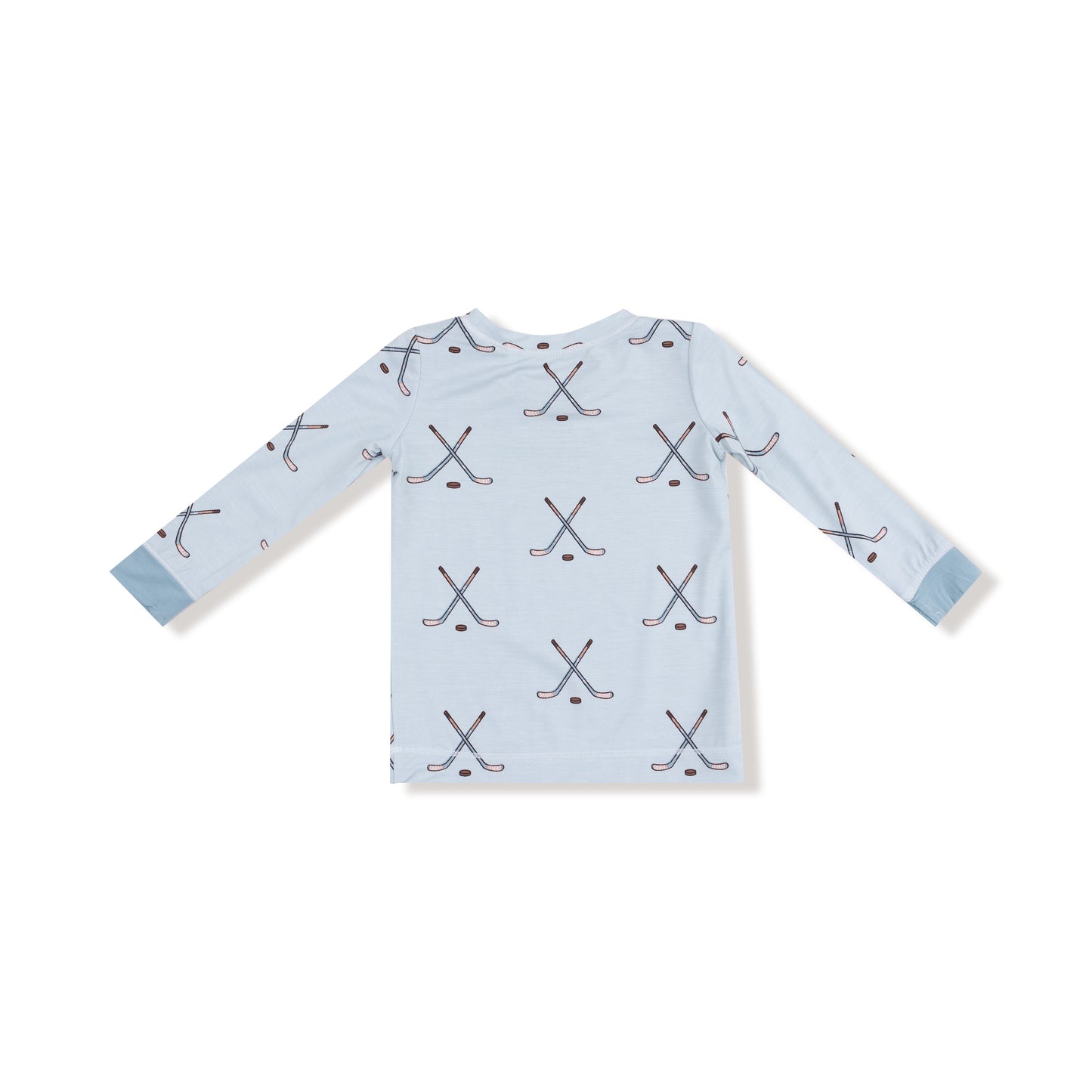 Long Sleeve Loungewear Set in our  Hockey - Stone Blue print from Angel Dear