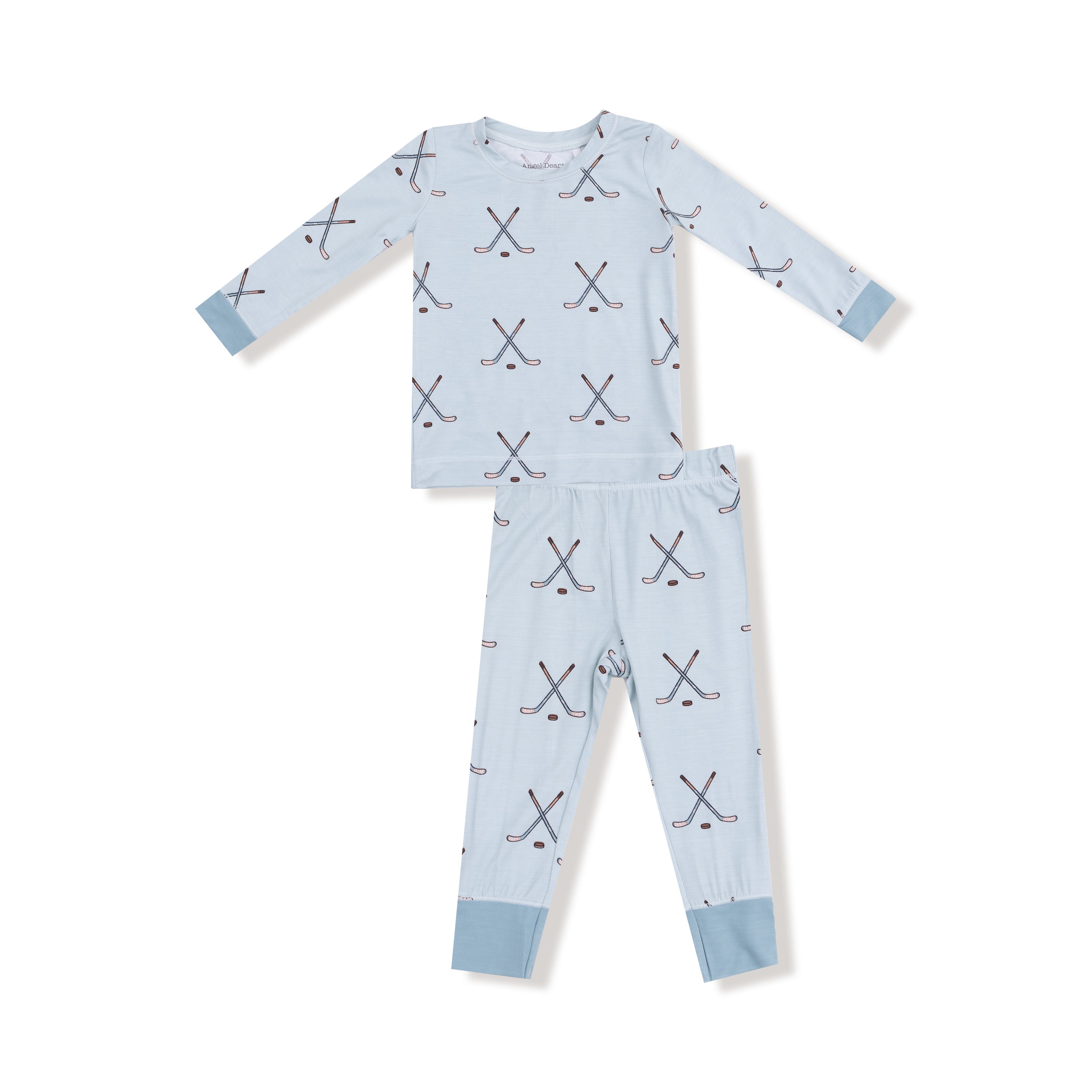 Long Sleeve Loungewear Set in our  Hockey - Stone Blue print from Angel Dear