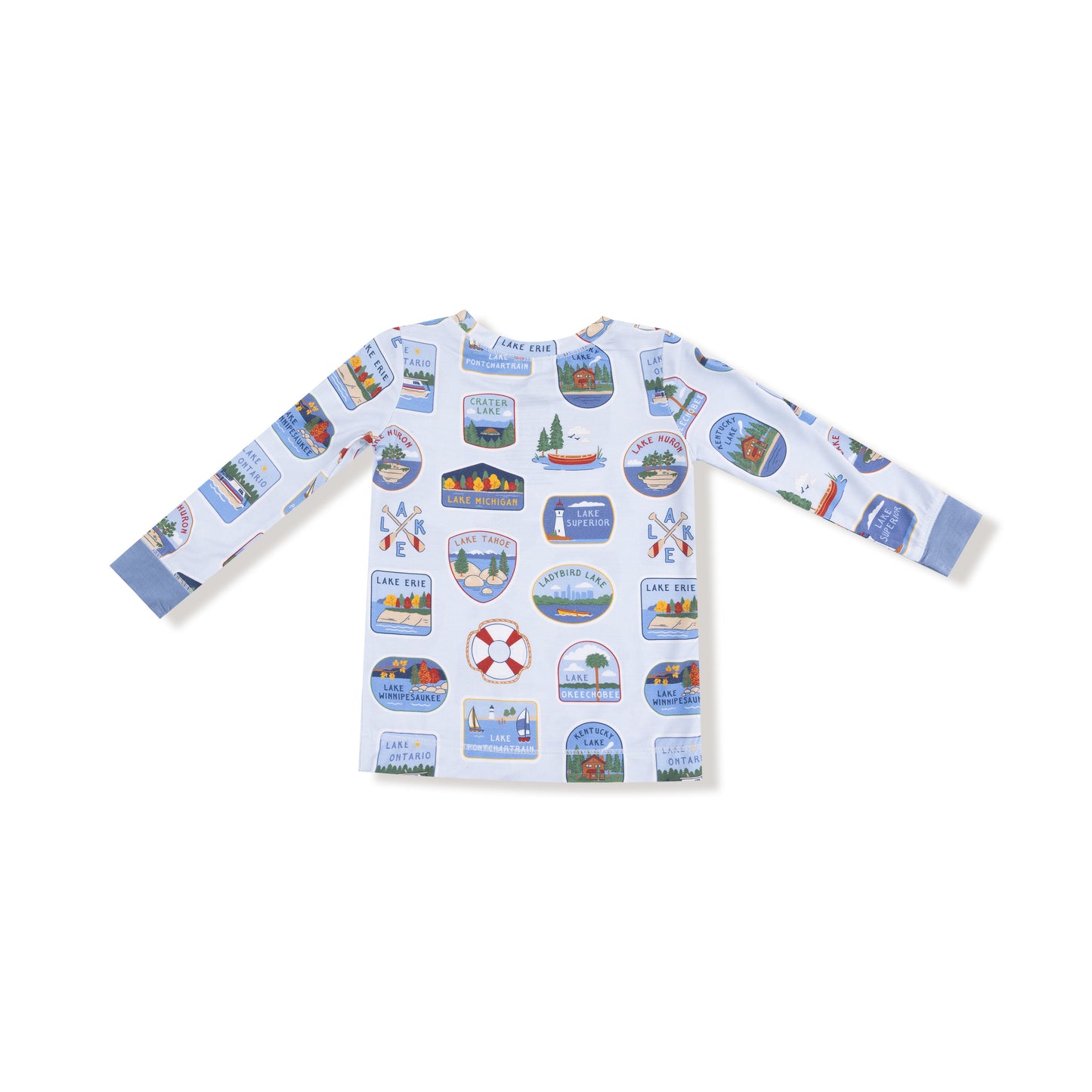 Long Sleeve Loungewear Set in our  Lake Stickers print from Angel Dear