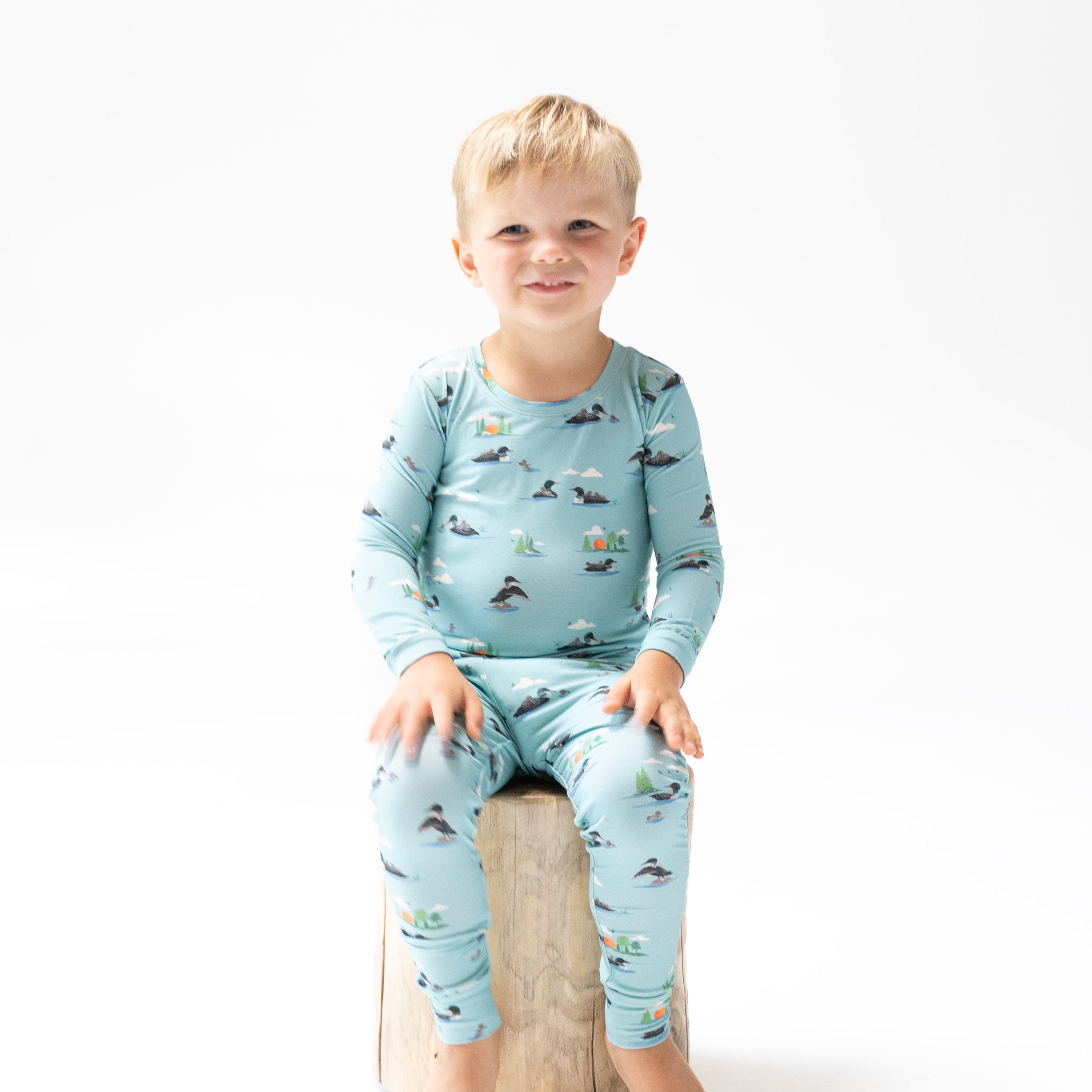 Long Sleeve Loungewear Set in our  Loons print from Angel Dear