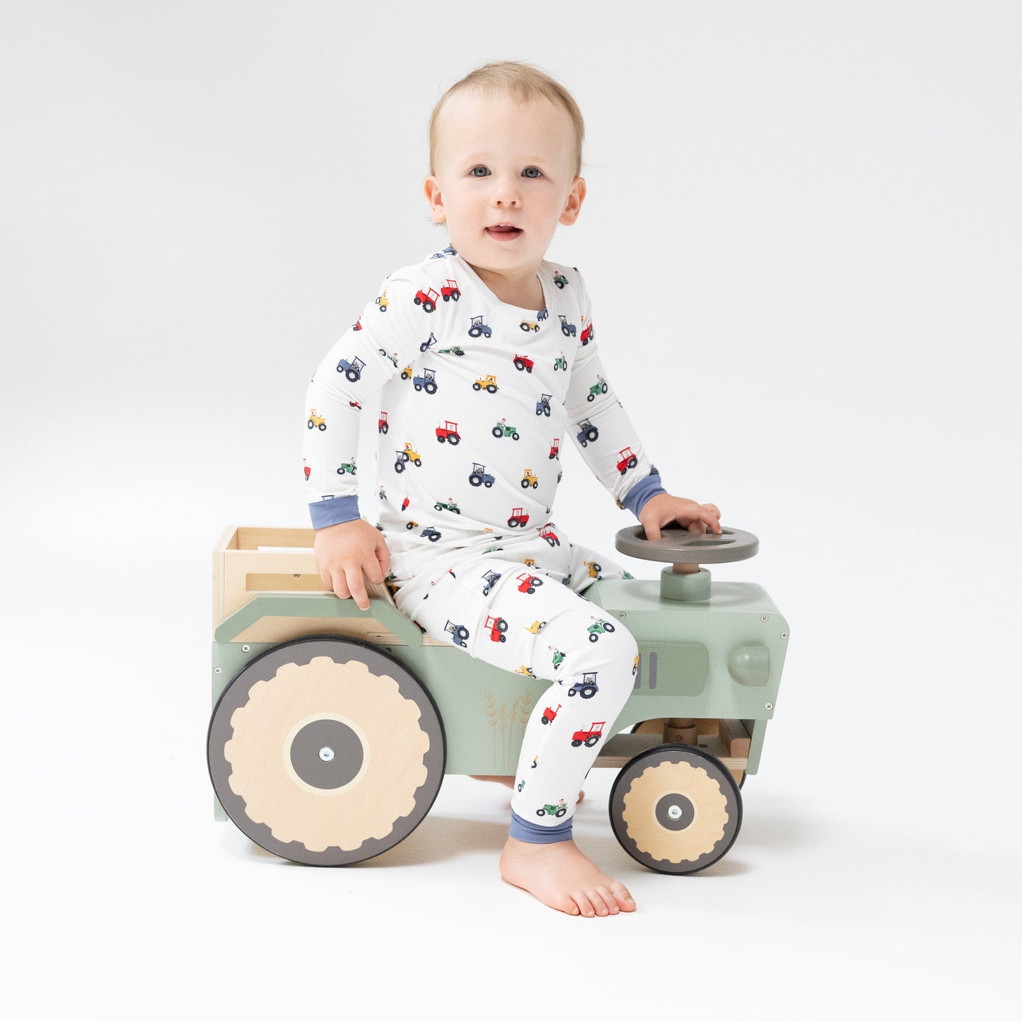Long Sleeve Loungewear Set in our  Mini Tractors print from Angel Dear