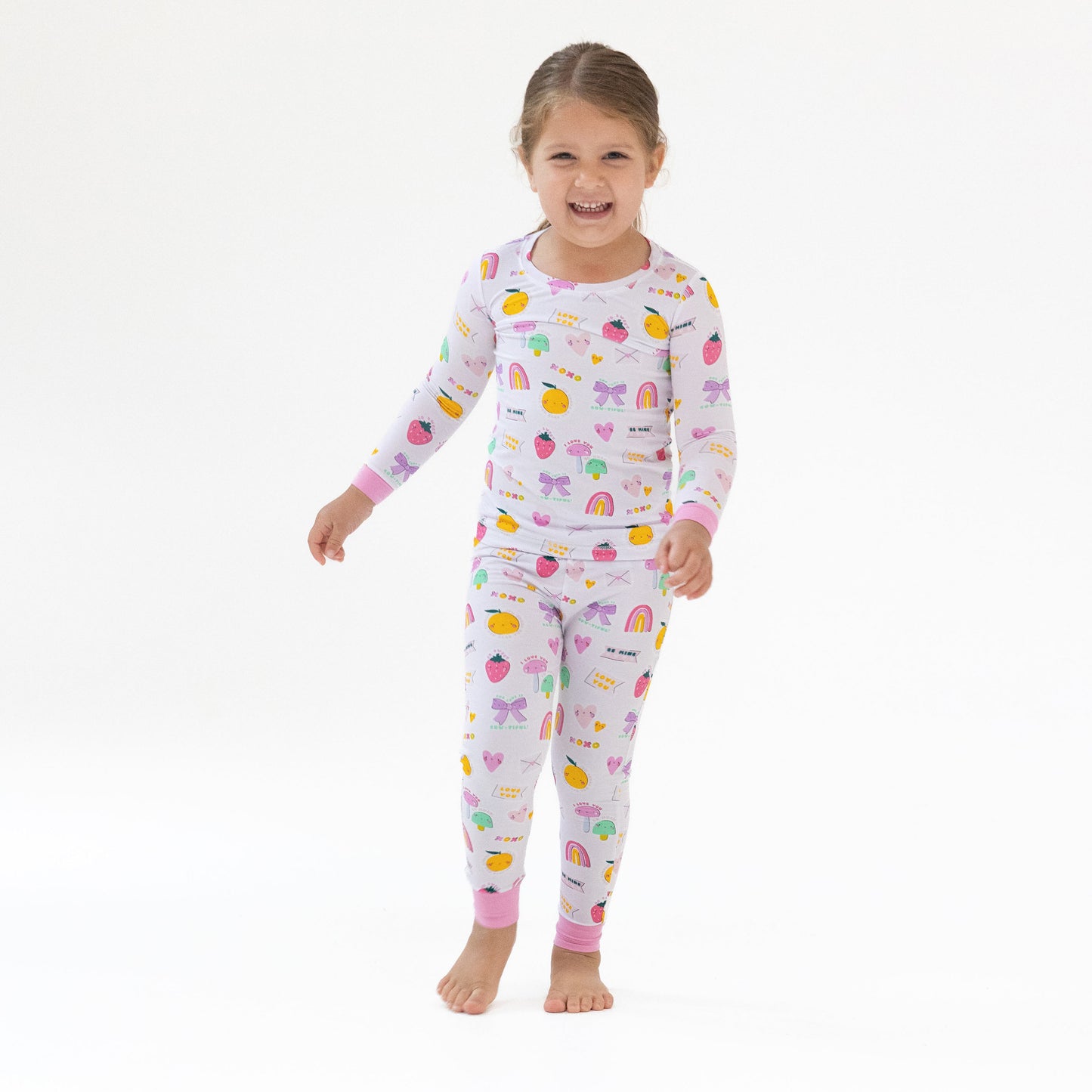 Long Sleeve Loungewear Set in our  My Funny Valentine - Pink print from Angel Dear