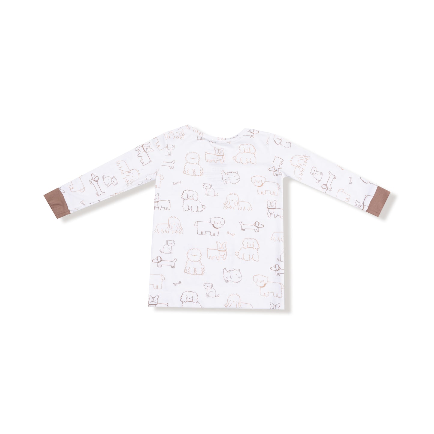 Long Sleeve Loungewear Set in our  Neutral Pups print from Angel Dear