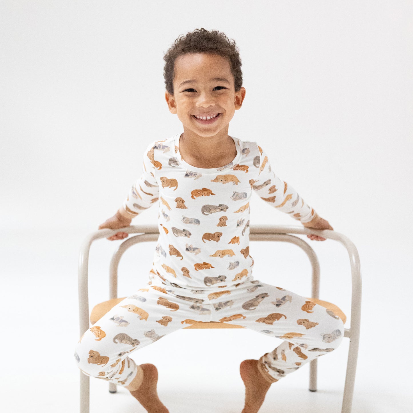 Long Sleeve Loungewear Set in our  Napping Puppies print from Angel Dear