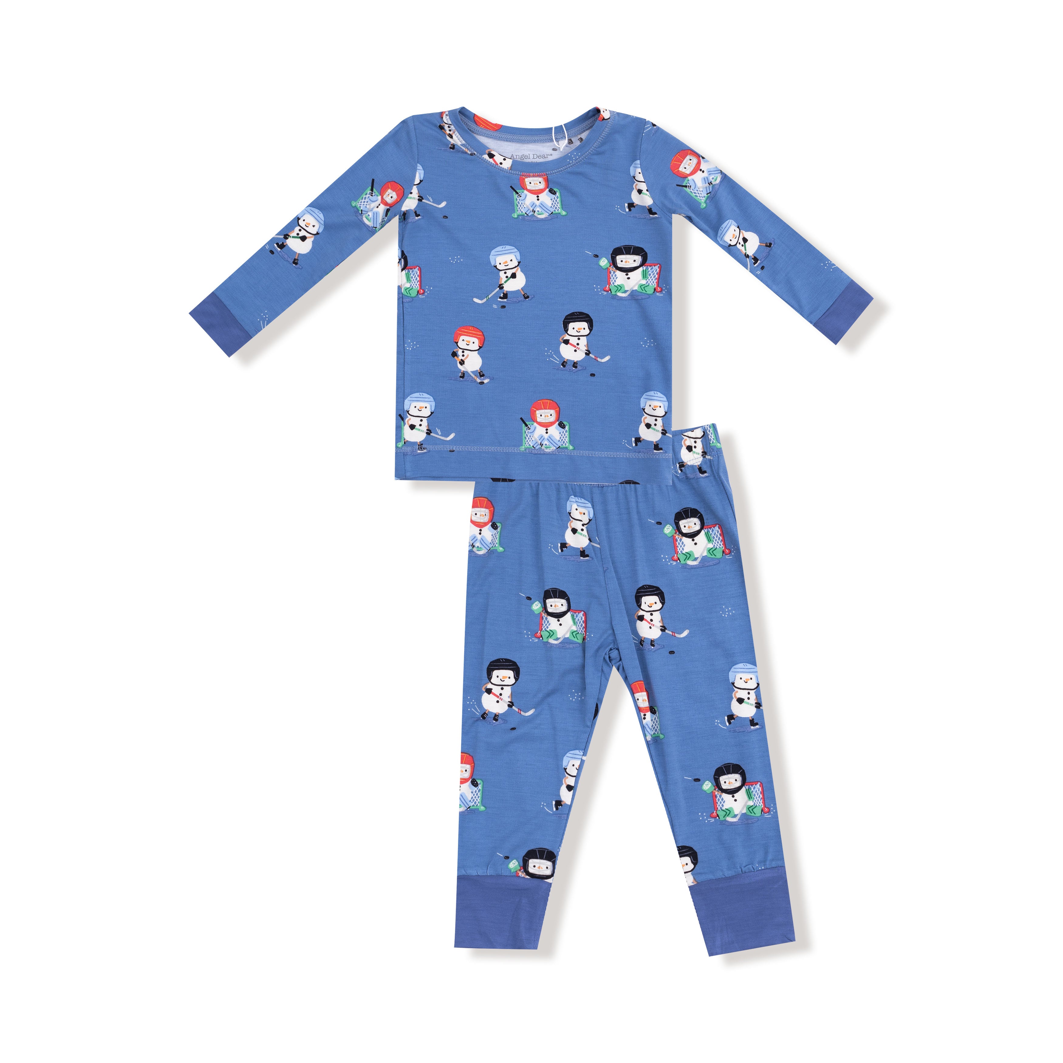 Long Sleeve Loungewear Set in our  Snow Folks Ice Hockey print from Angel Dear