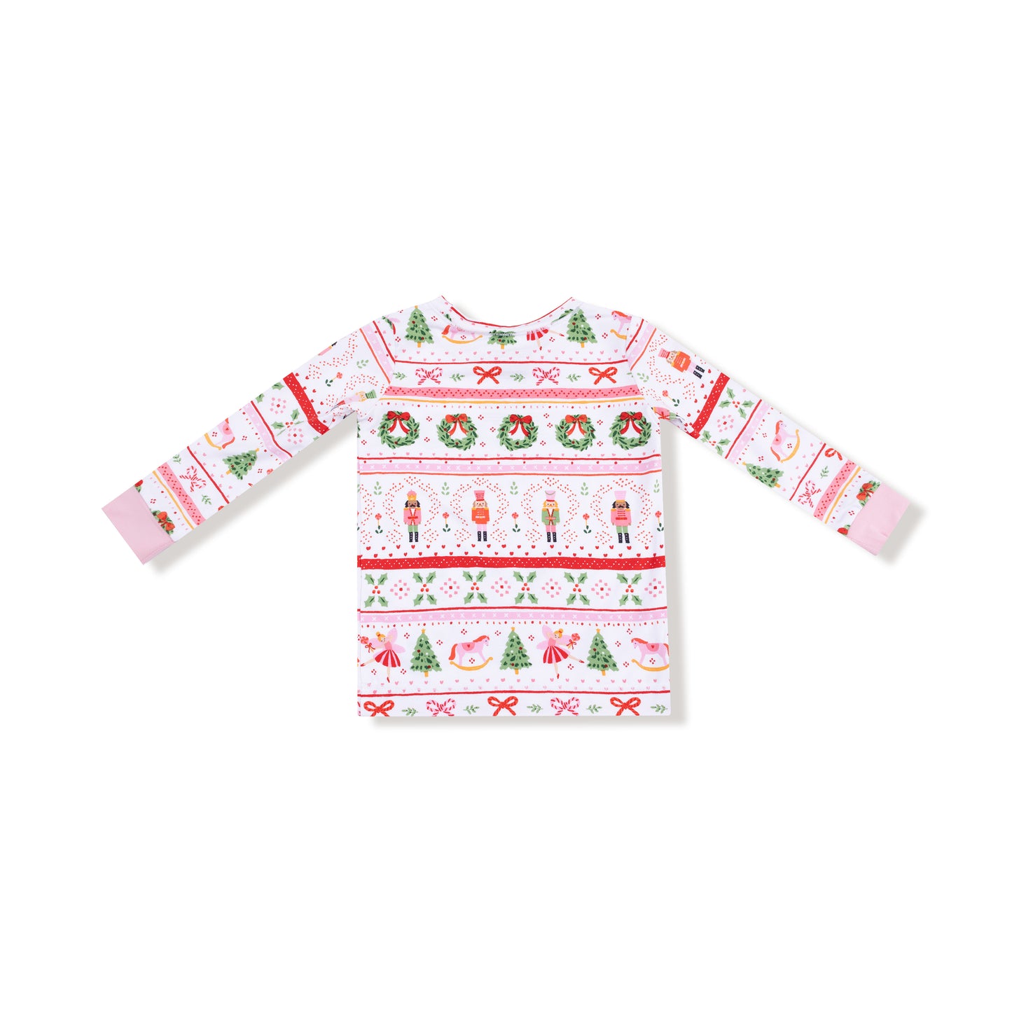 Long Sleeve Loungewear Set in our  Sugar Plum Fairy - Nutcracker Fair Isle - Pink print from Angel Dear