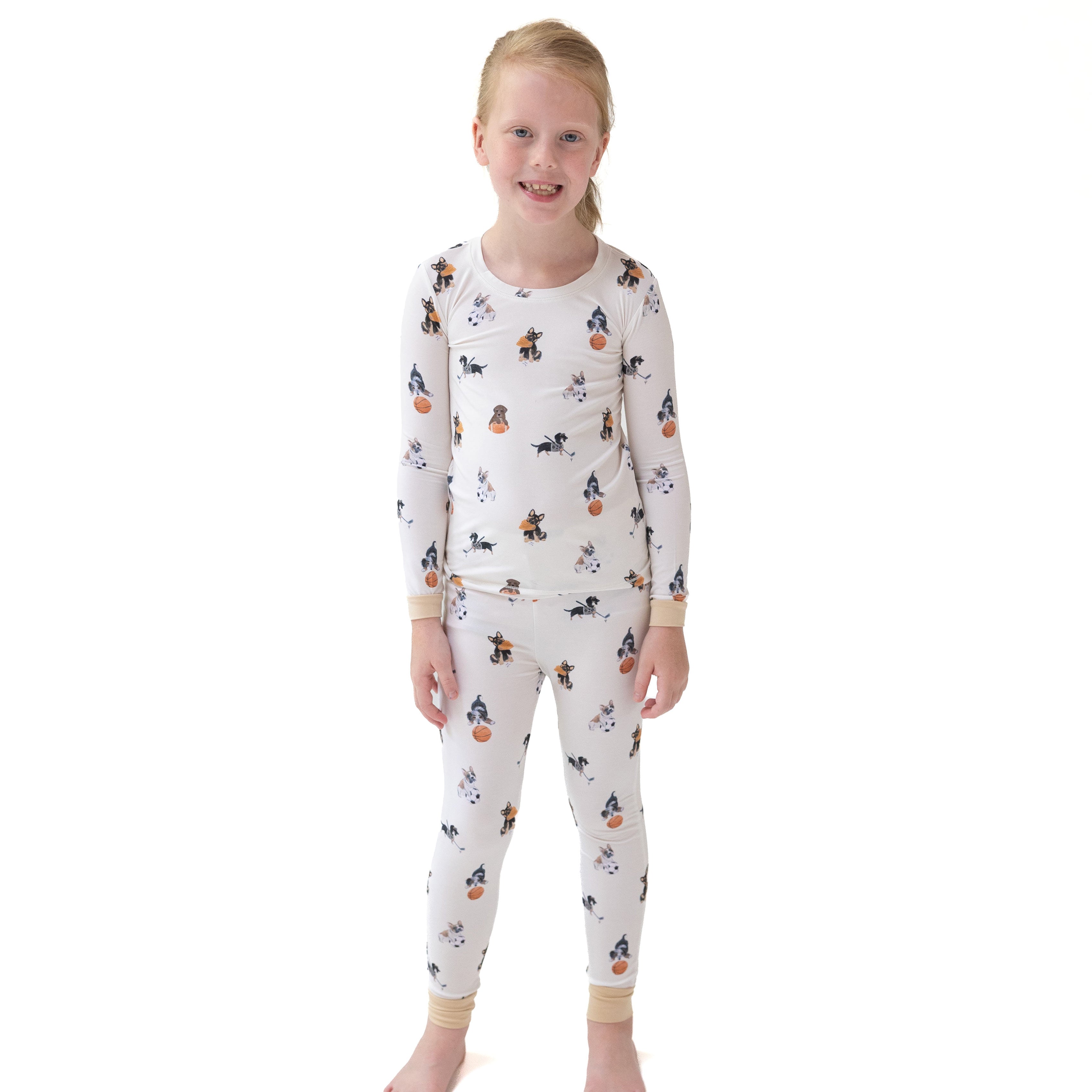 Long Sleeve Loungewear Set in our  Sporty Puppies print from Angel Dear
