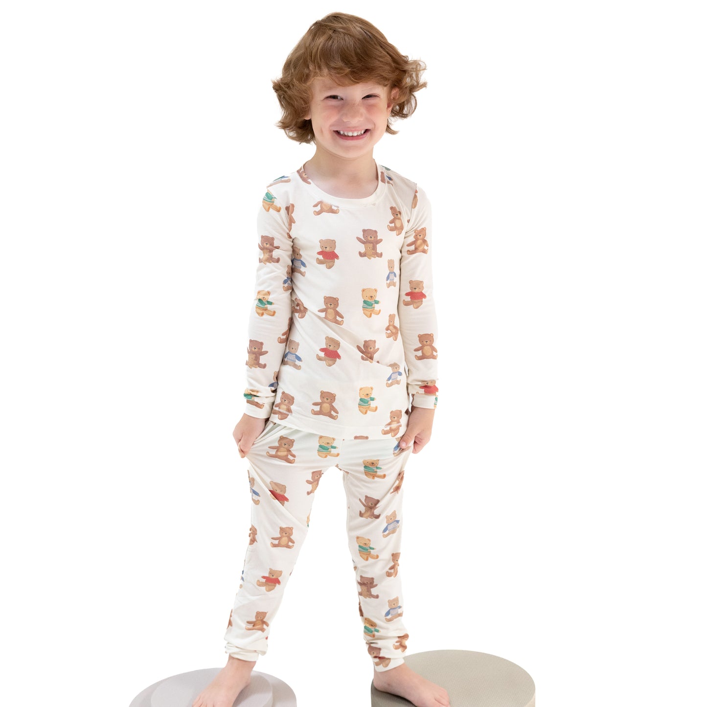 Long Sleeve Loungewear Set in our  Teddy Bear Collection print from Angel Dear