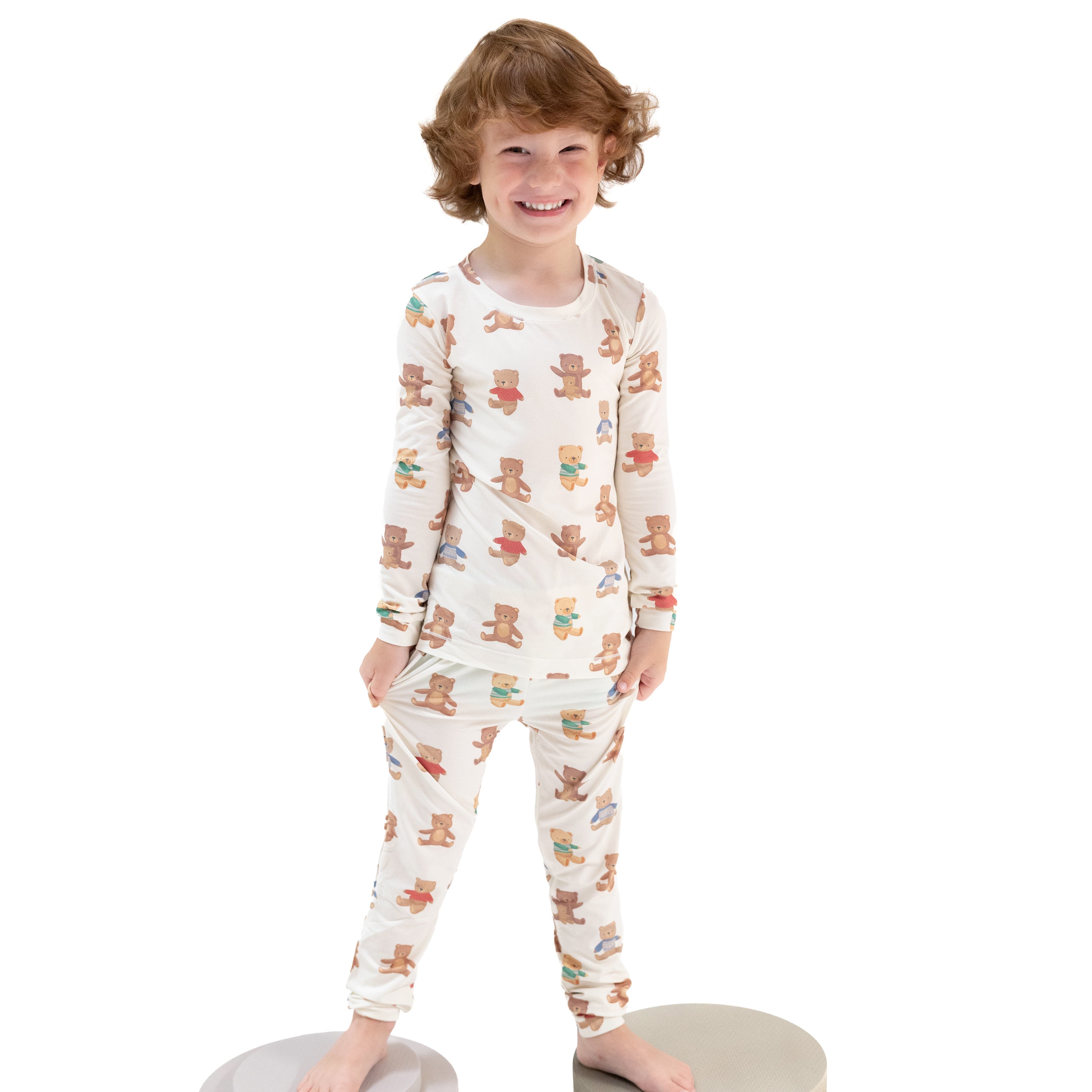 Long Sleeve Loungewear Set in our  Teddy Bear Collection print from Angel Dear