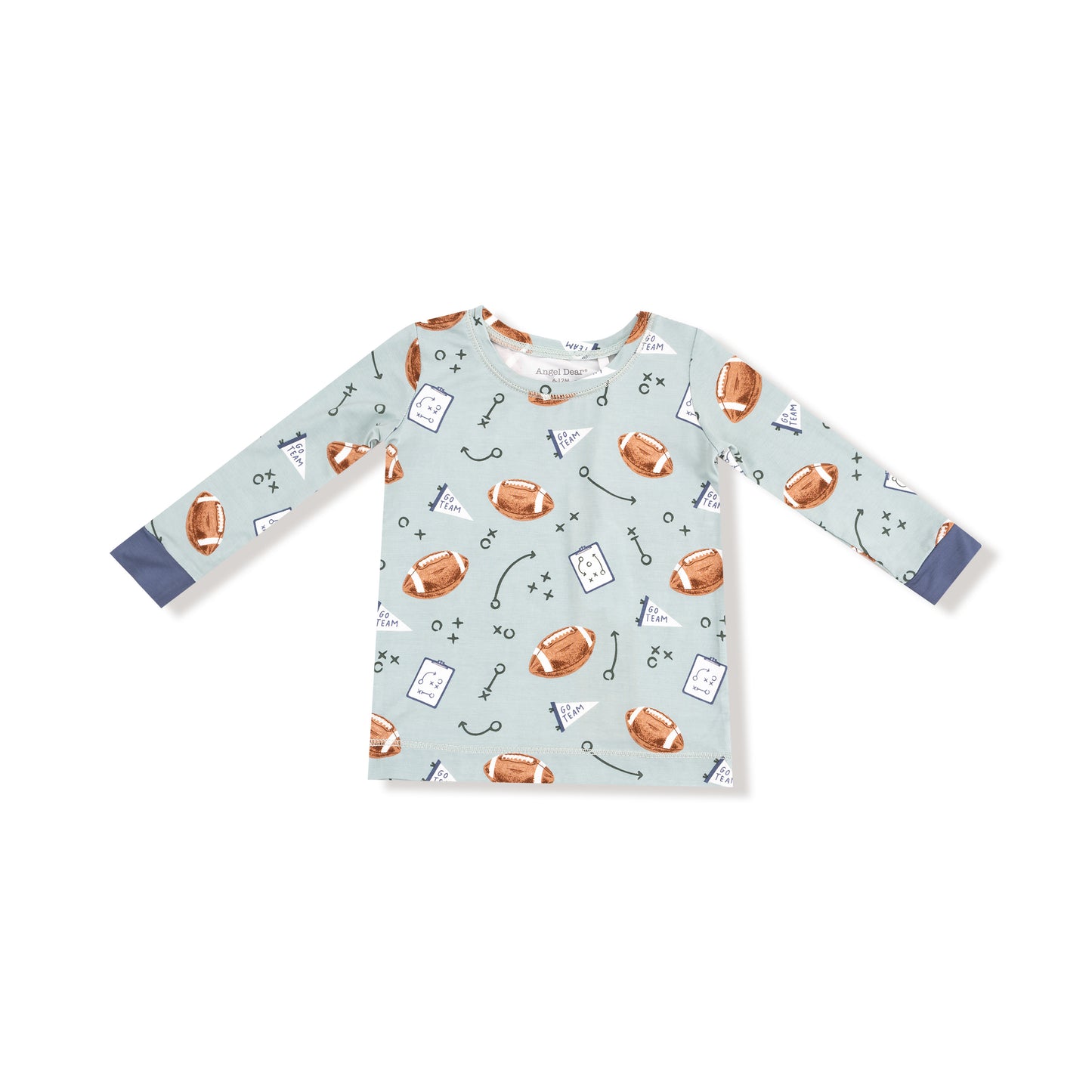 Long Sleeve Loungewear Set in our  Touchdown Time - Grey Mist print from Angel Dear