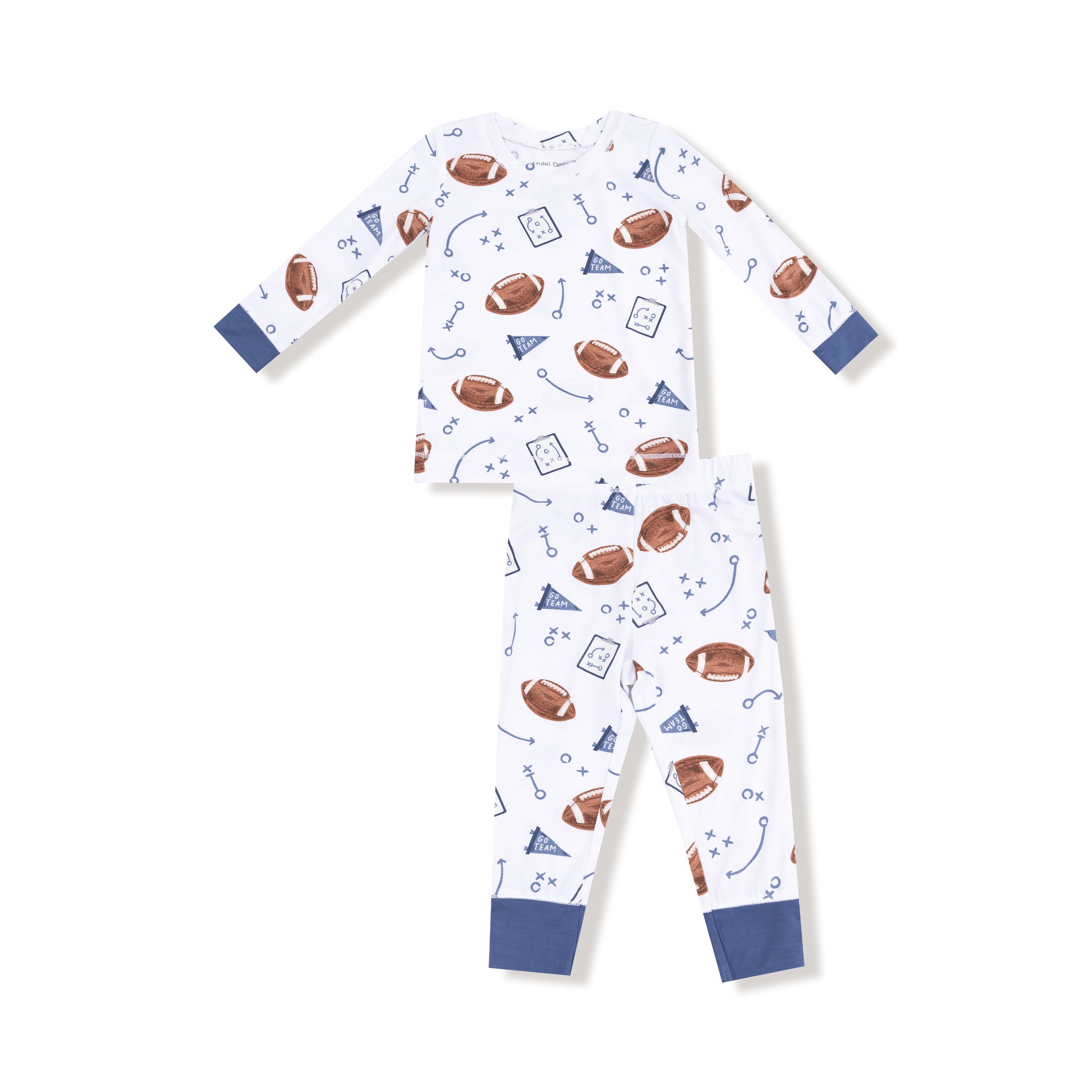 Long Sleeve Loungewear Set in our  Touchdown Time - Navy print from Angel Dear