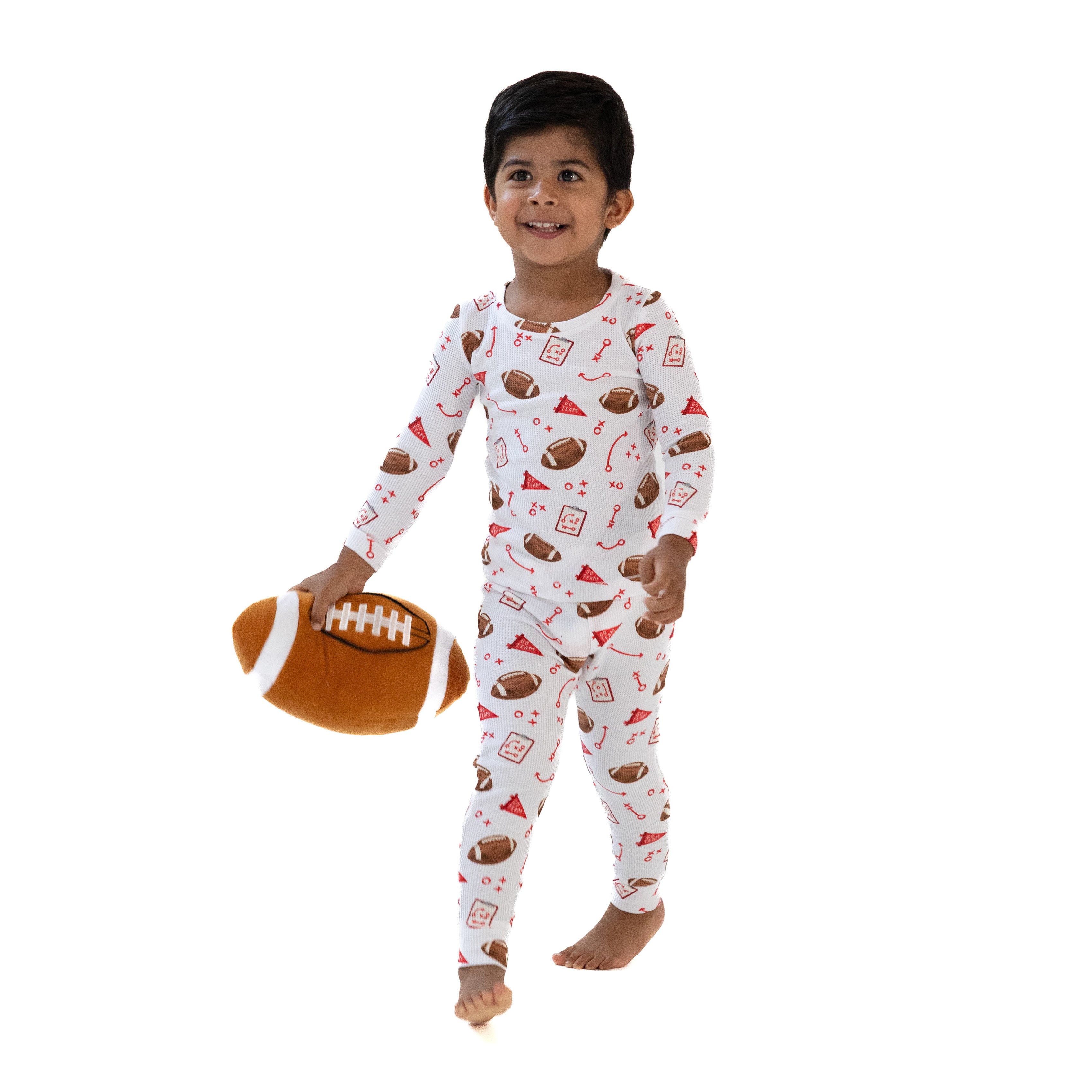 Long Sleeve Loungewear Set in our  Touchdown Time - Red print from Angel Dear