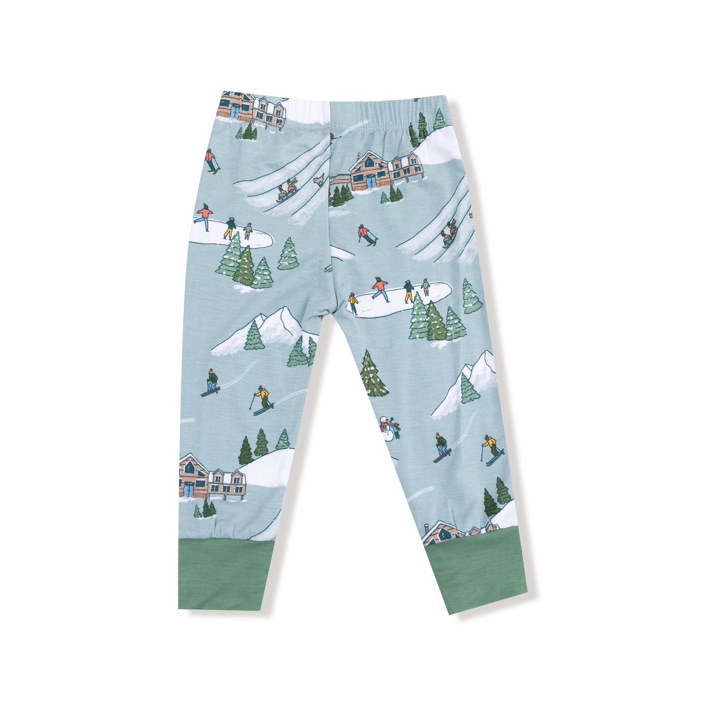 Long Sleeve Loungewear Set in our  Winter Fun Skiers print from Angel Dear