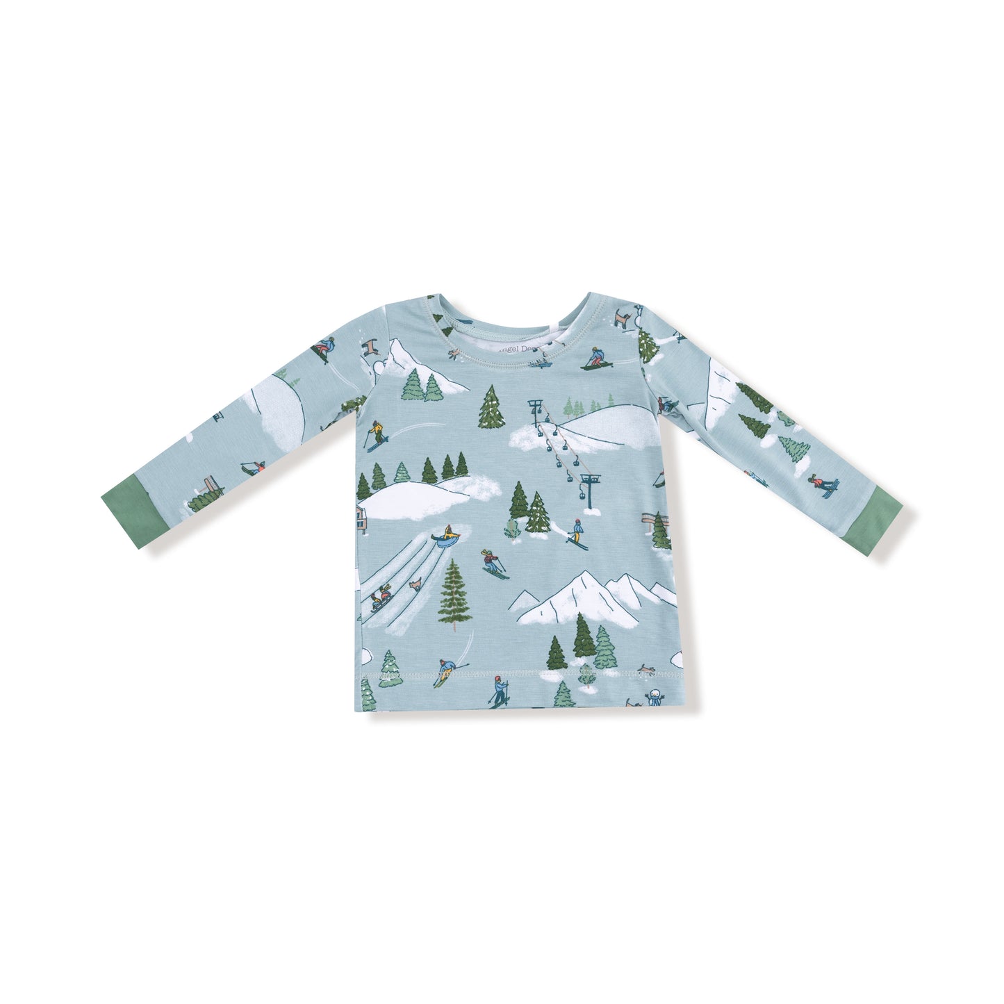 Long Sleeve Loungewear Set in our  Winter Fun Skiers print from Angel Dear