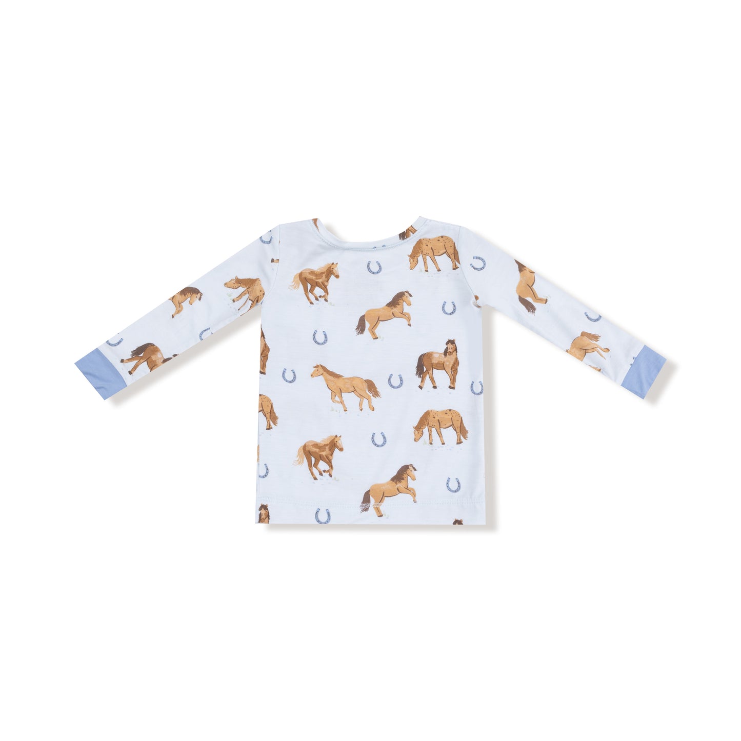 Long Sleeve Loungewear Set in our  Horses - Blue print from Angel Dear