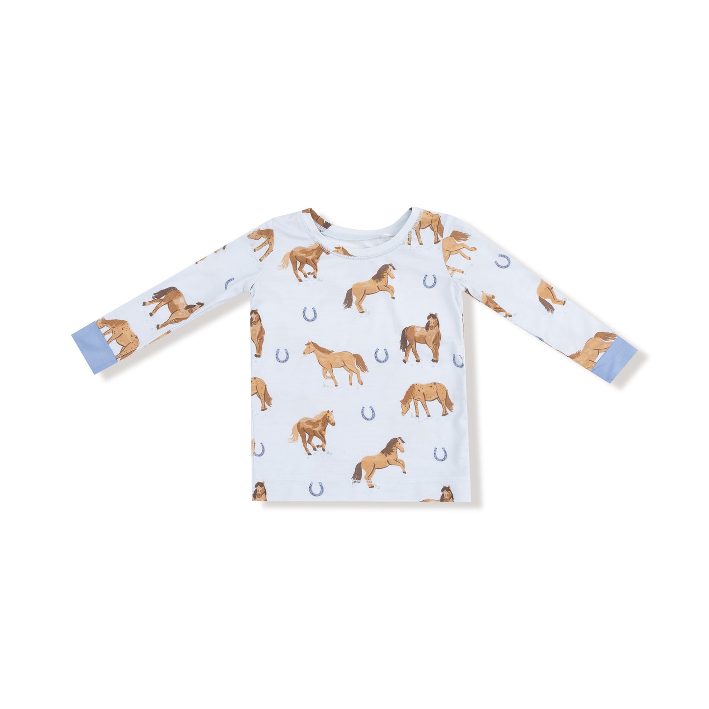 Long Sleeve Loungewear Set in our  Horses - Blue print from Angel Dear