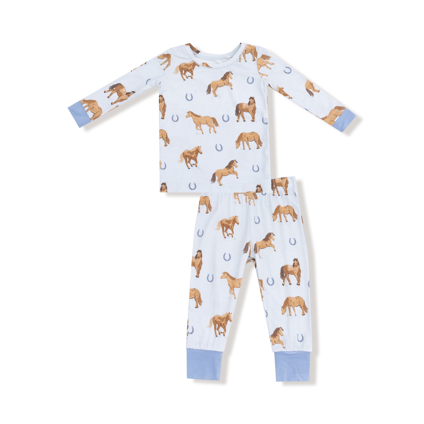 Long Sleeve Loungewear Set in our  Horses - Blue print from Angel Dear