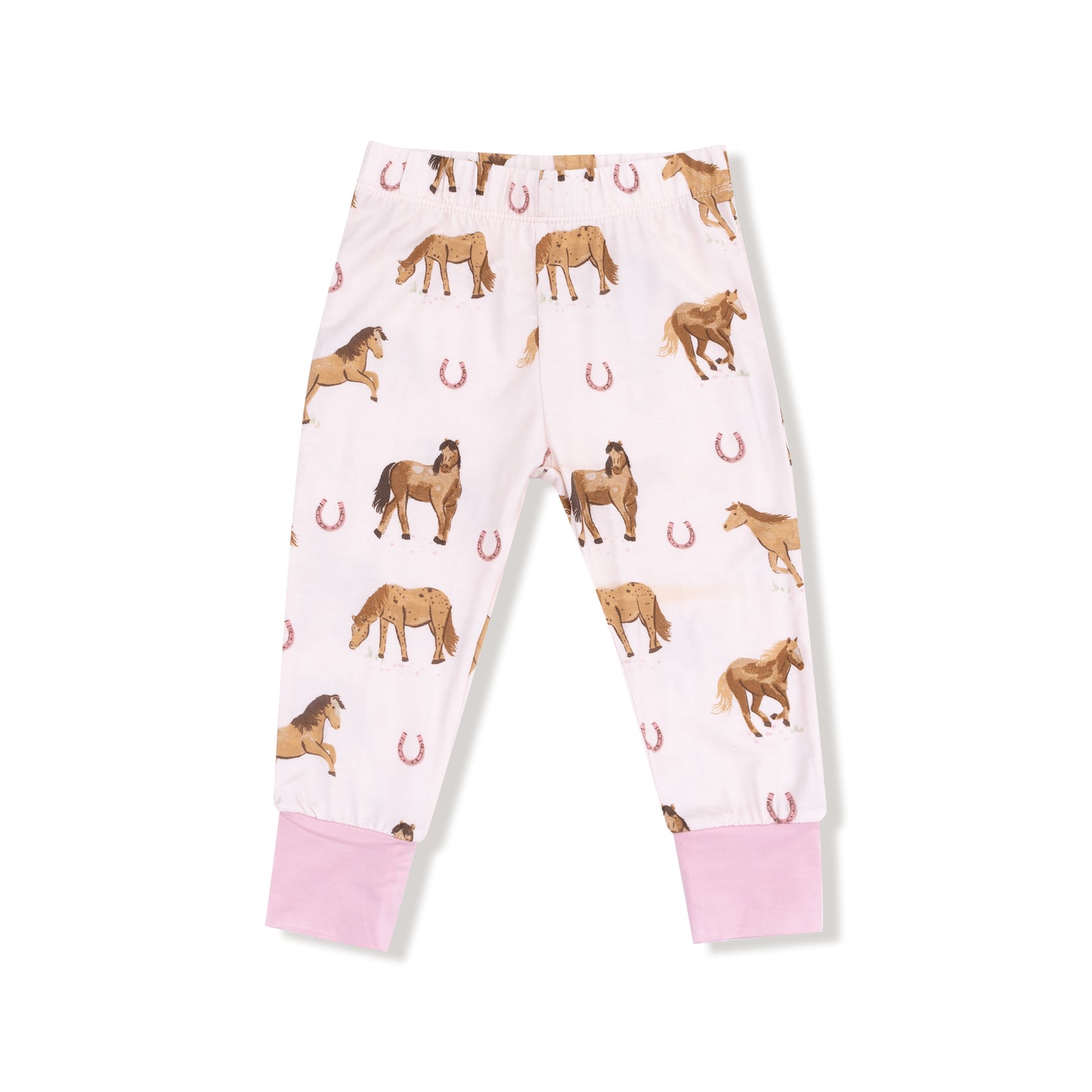Long Sleeve Loungewear Set in our  Horses - Pink print from Angel Dear