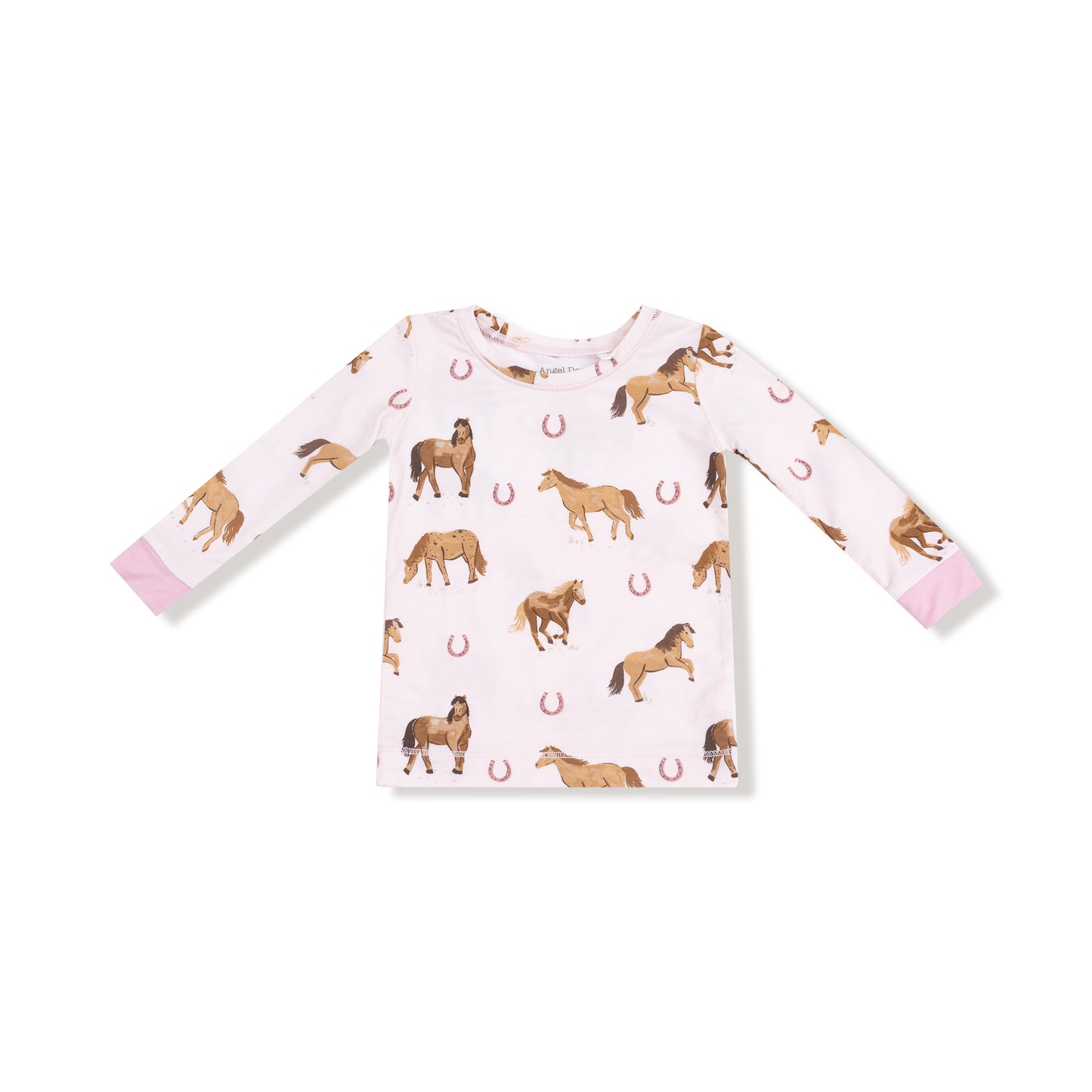 Long Sleeve Loungewear Set in our  Horses - Pink print from Angel Dear