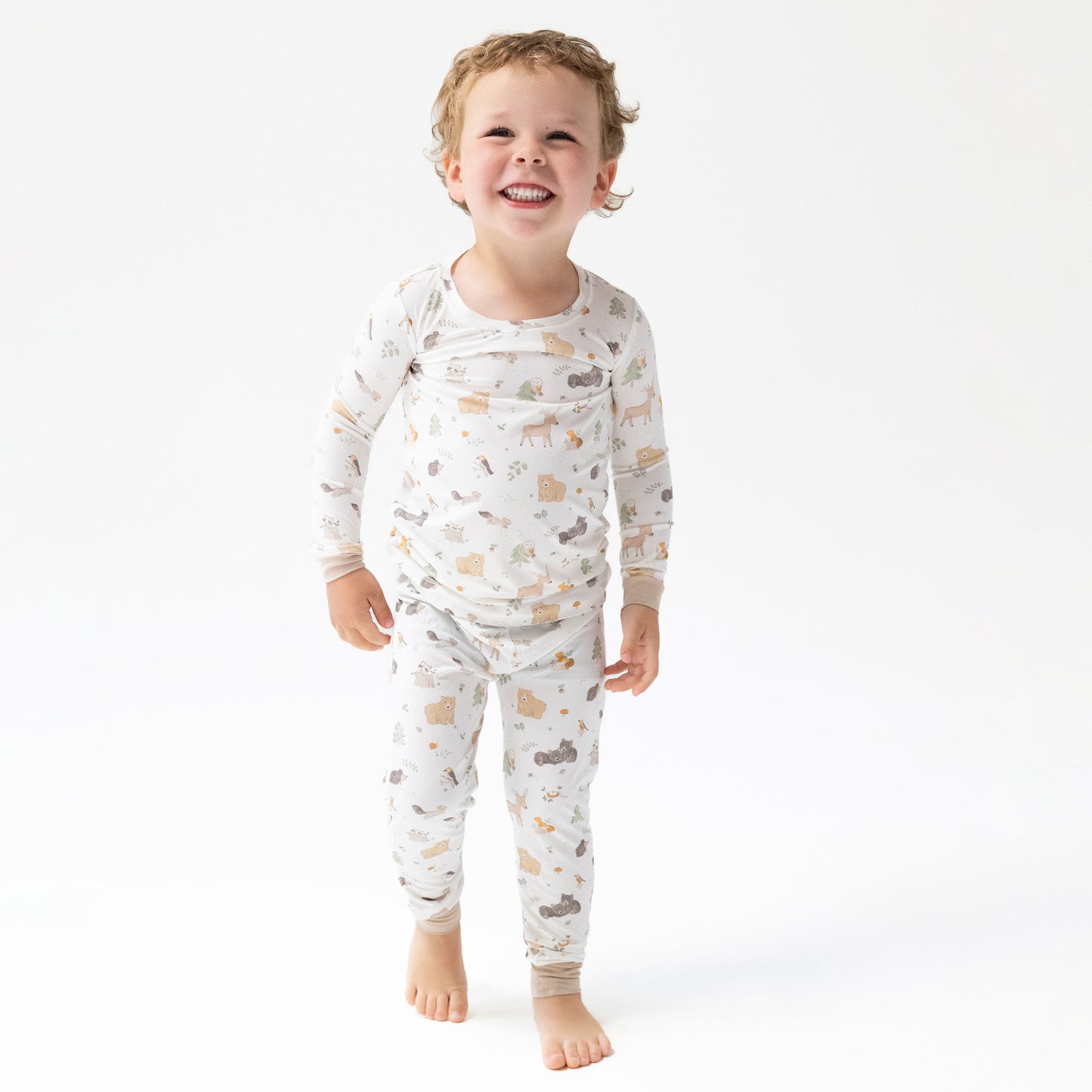 Long Sleeve Loungewear Set in our  Woodland Babies print from Angel Dear