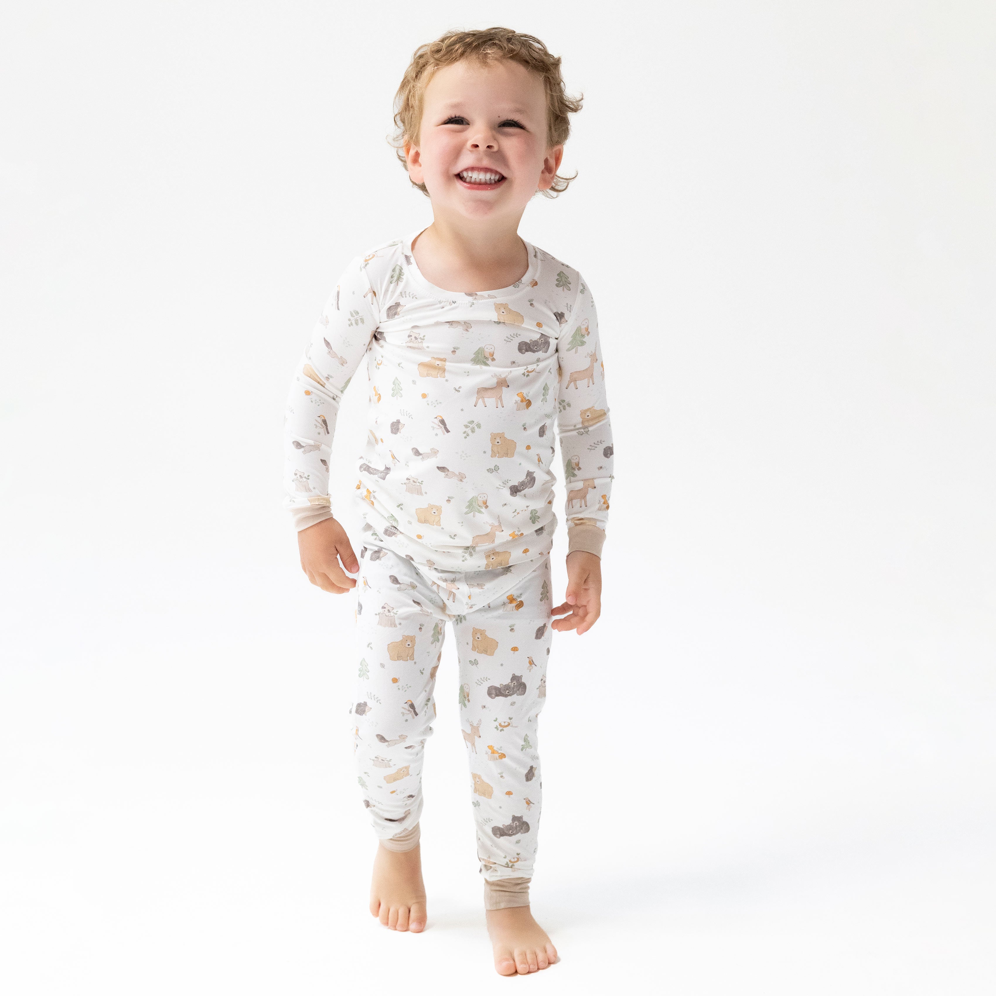 Long Sleeve Loungewear Set in our  Woodland Babies print from Angel Dear