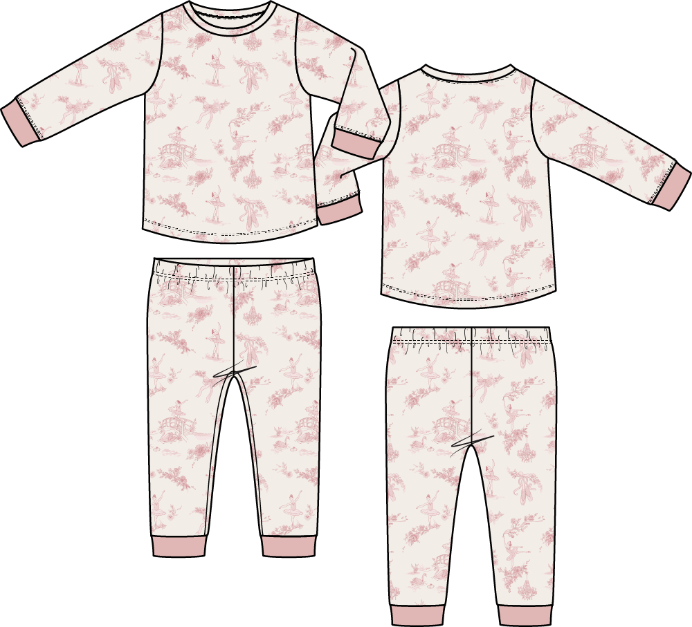 Ballet Toile - Long Sleeve Loungewear Set