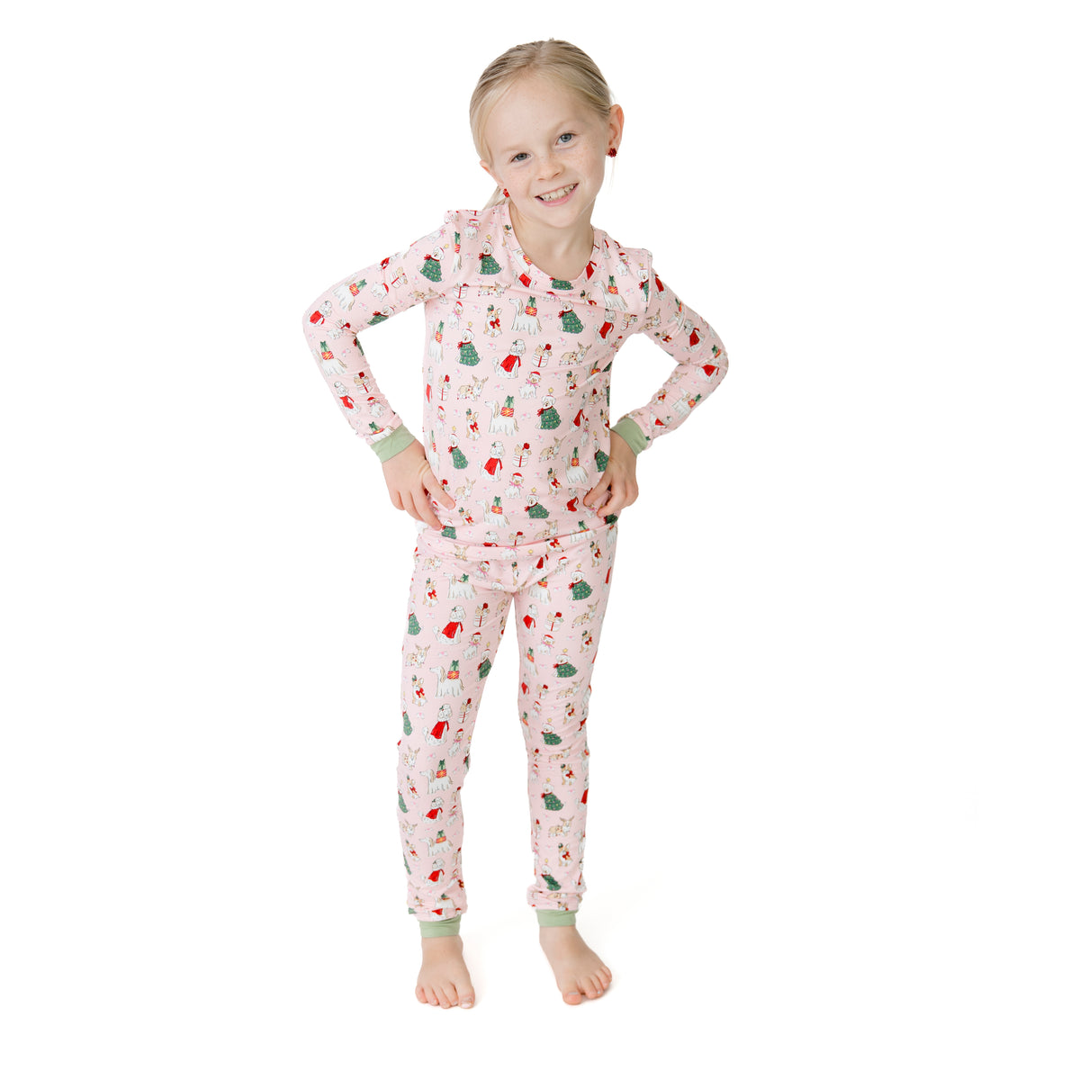Christmas Dogs Pink - Long Sleeve Loungewear Set