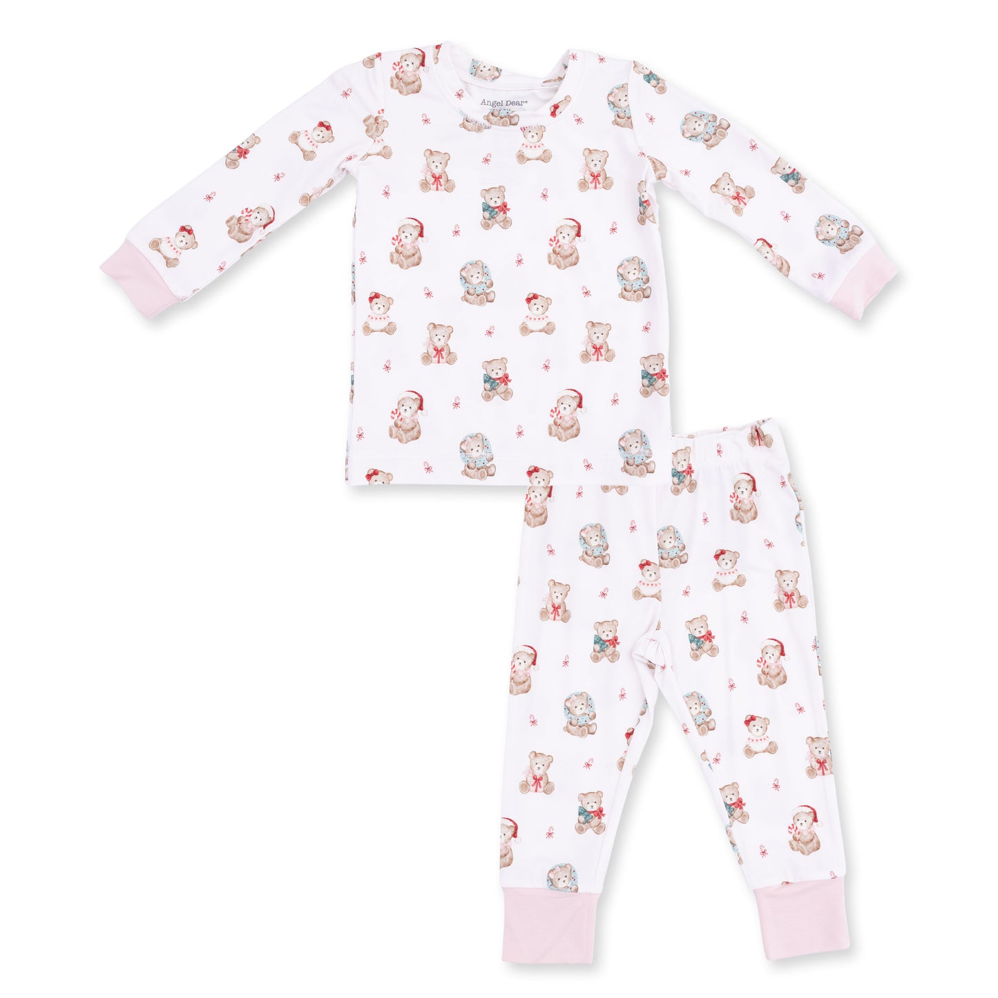 Christmas Teddy Bears Pink - Long Sleeve Loungewear Set