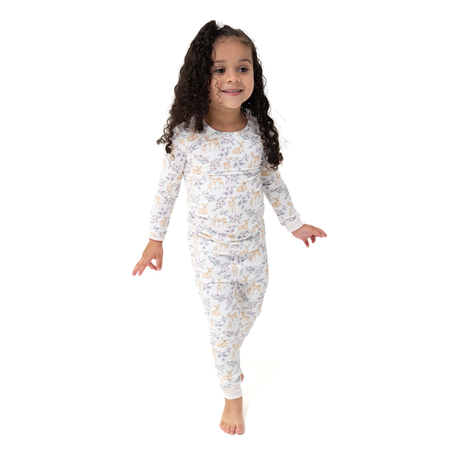 Floral Deer - Long Sleeve Loungewear Set