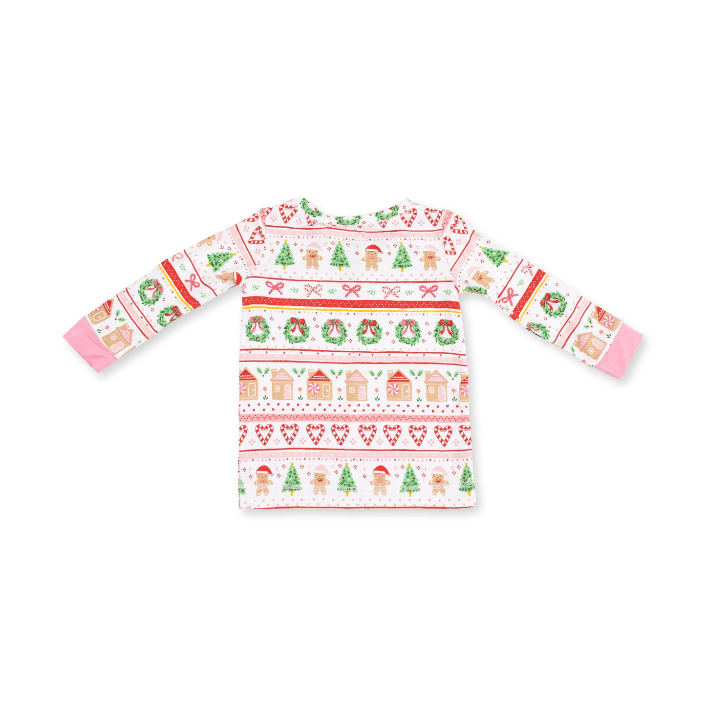 Gingerbread Fair Isle Pink - Long Sleeve Loungewear Set