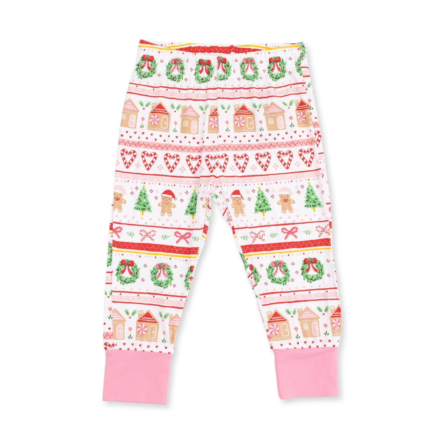 Gingerbread Fair Isle Pink - Long Sleeve Loungewear Set