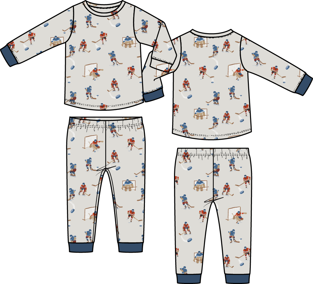 Hockey Players - Long Sleeve Loungewear Set