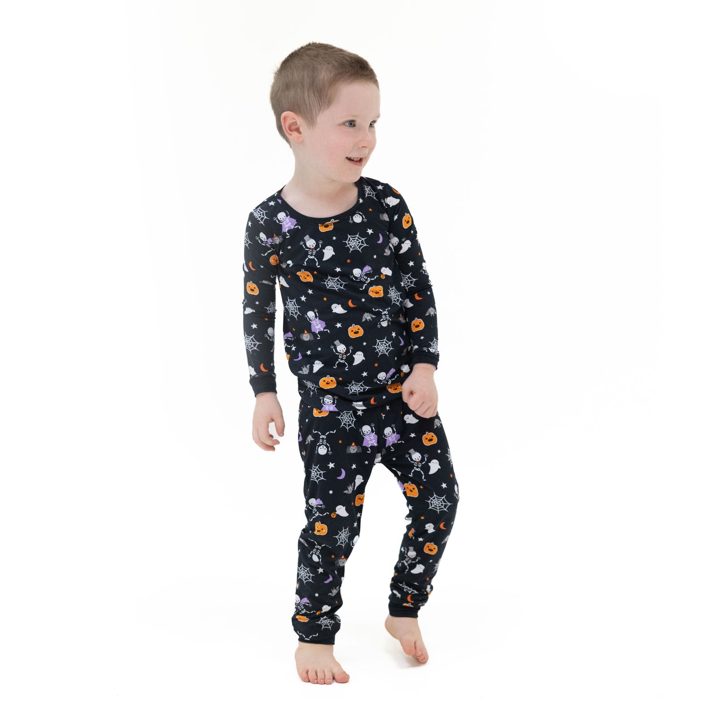 Halloween Skeleton Buddies - Glow in the Dark - Long Sleeve Loungewear Set