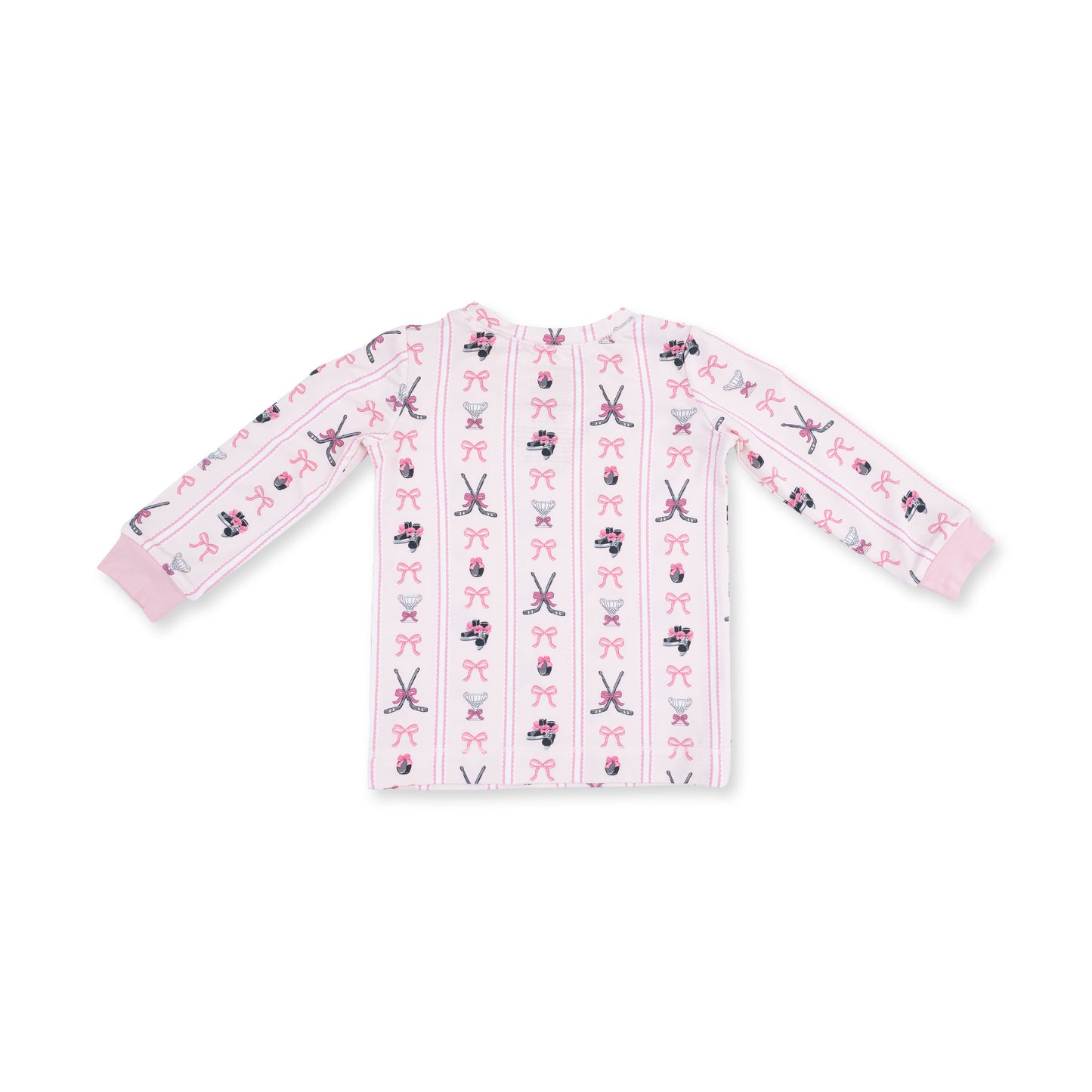 Megan's Bowtiful Hockey Stripe - Long Sleeve Loungewear Set