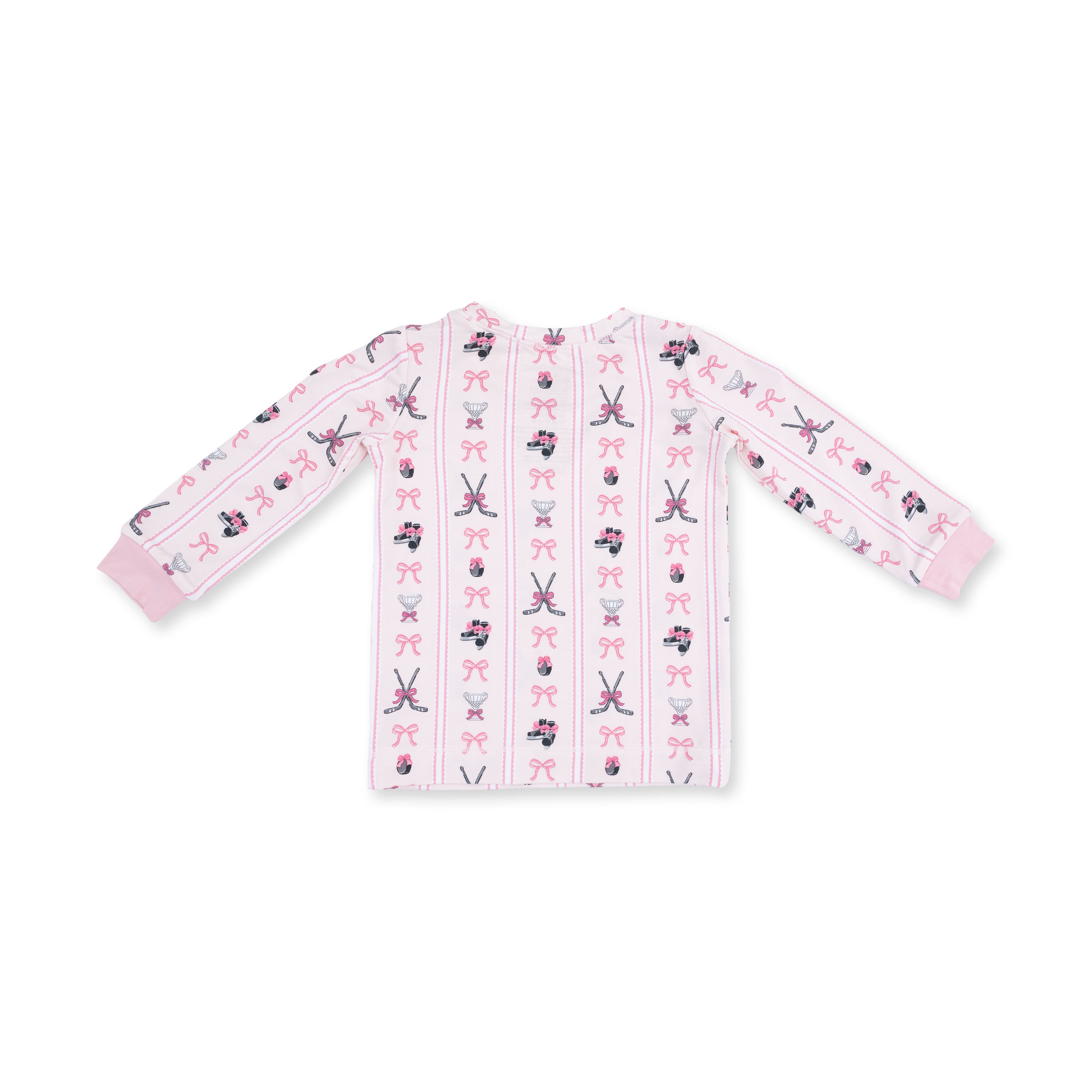 Megan's Bowtiful Hockey Stripe - Long Sleeve Loungewear Set