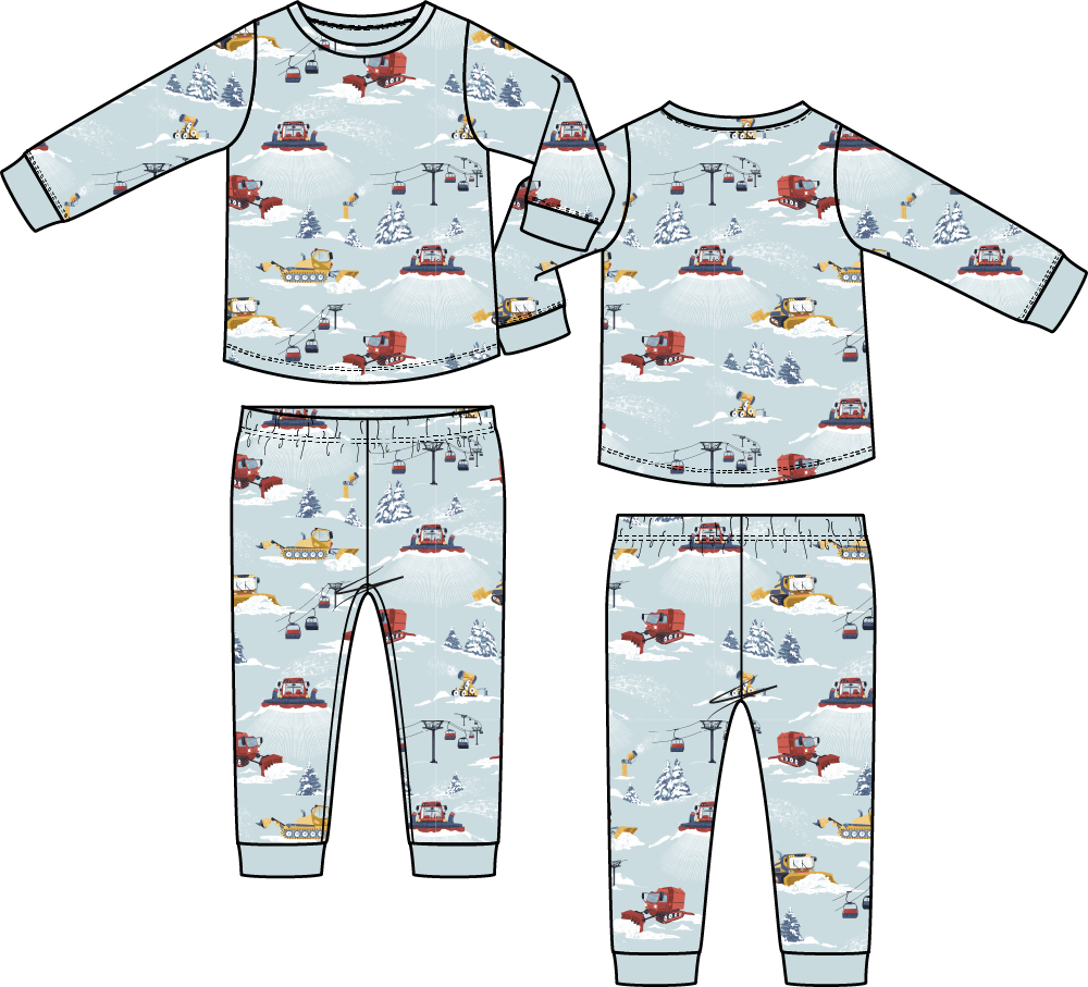 Snow Cats - Long Sleeve Loungewear Set